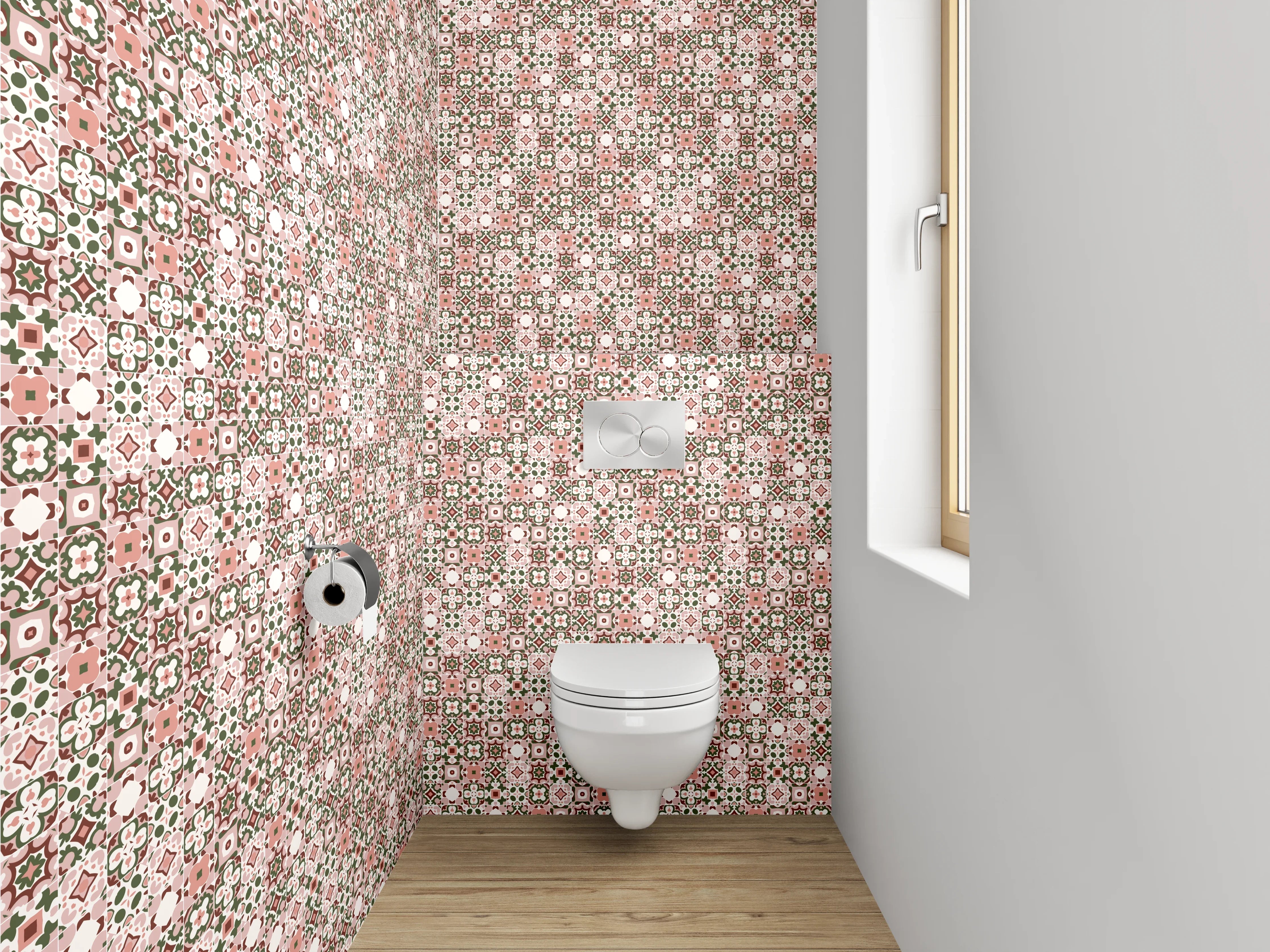 WC-Rückwand - Orientalisches Mosaik Rosa Braun