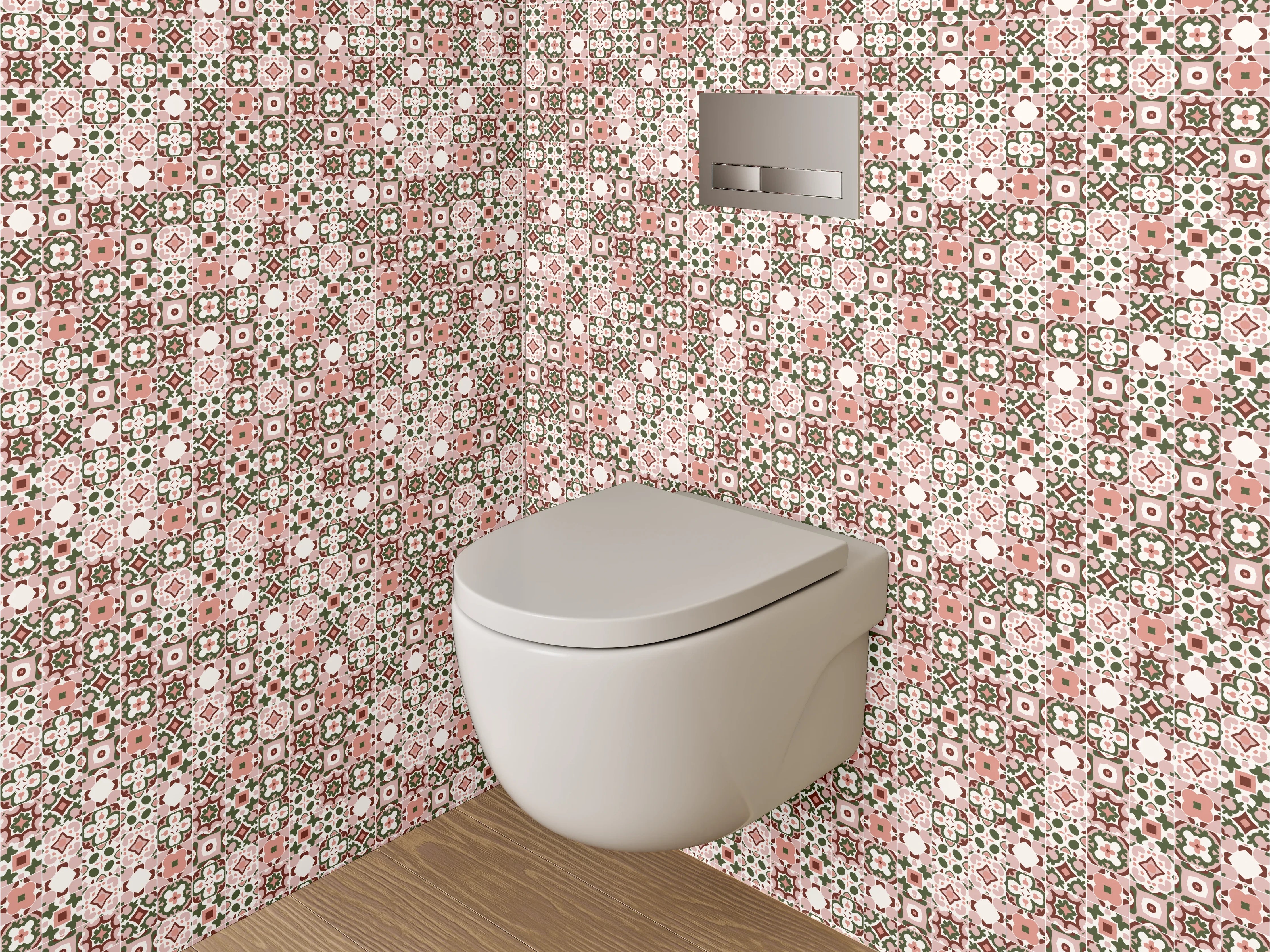 WC-Rückwand - Orientalisches Mosaik Rosa Braun