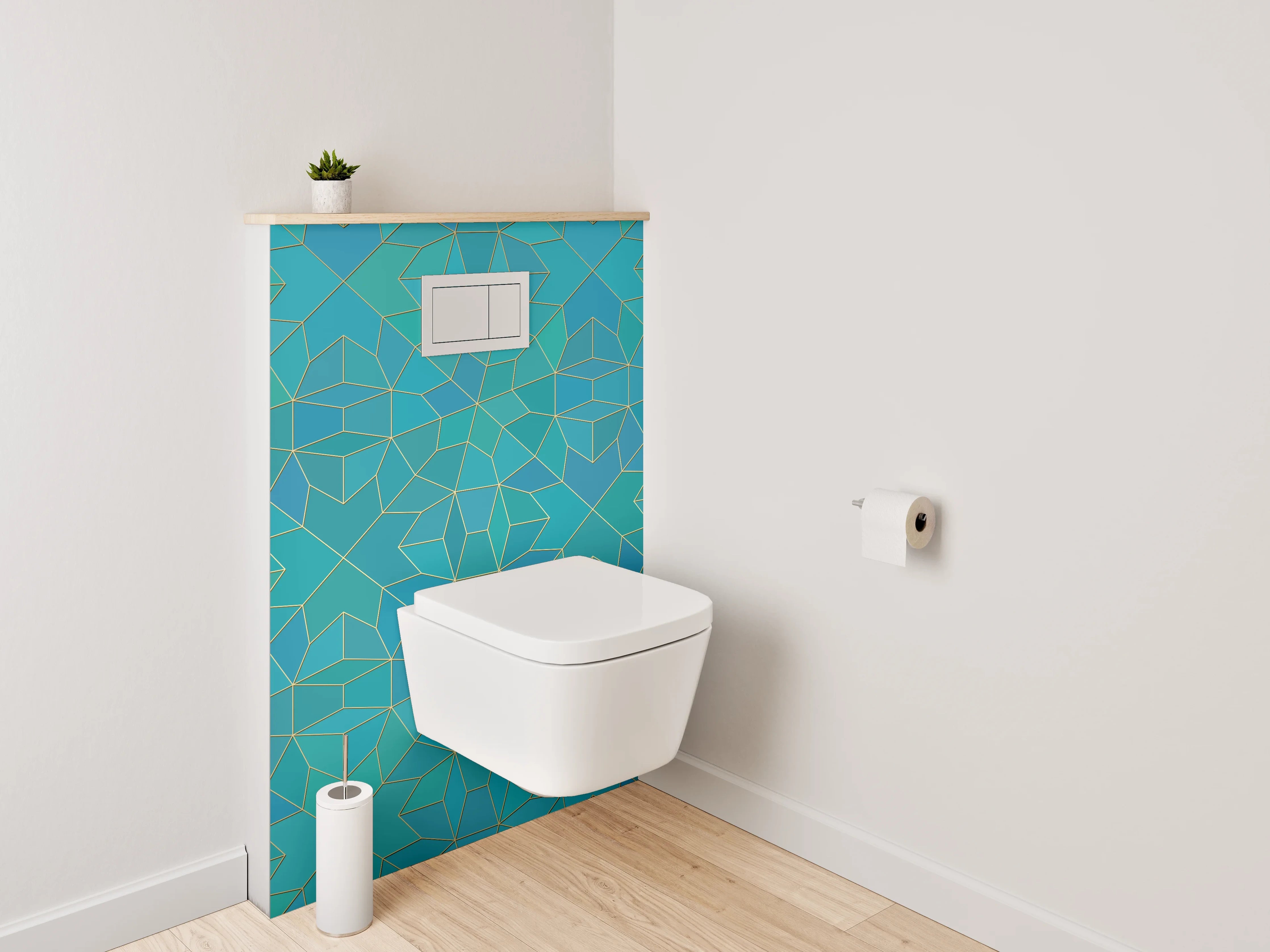 WC-Rückwand - Orientalisches Muster Türkis Gold