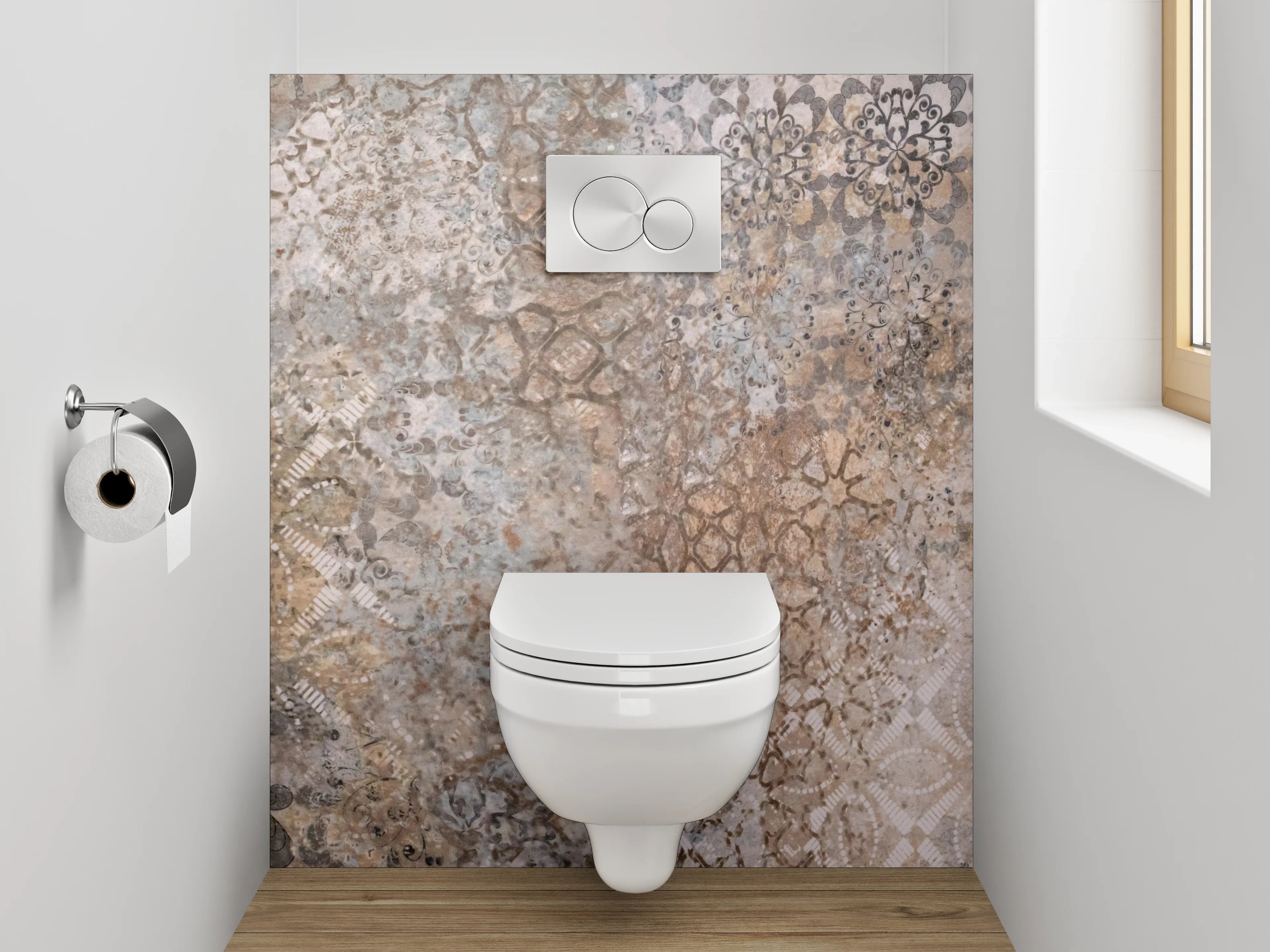 WC-Rückwand - Orientalisches Muster Vintage Fliesenoptik
