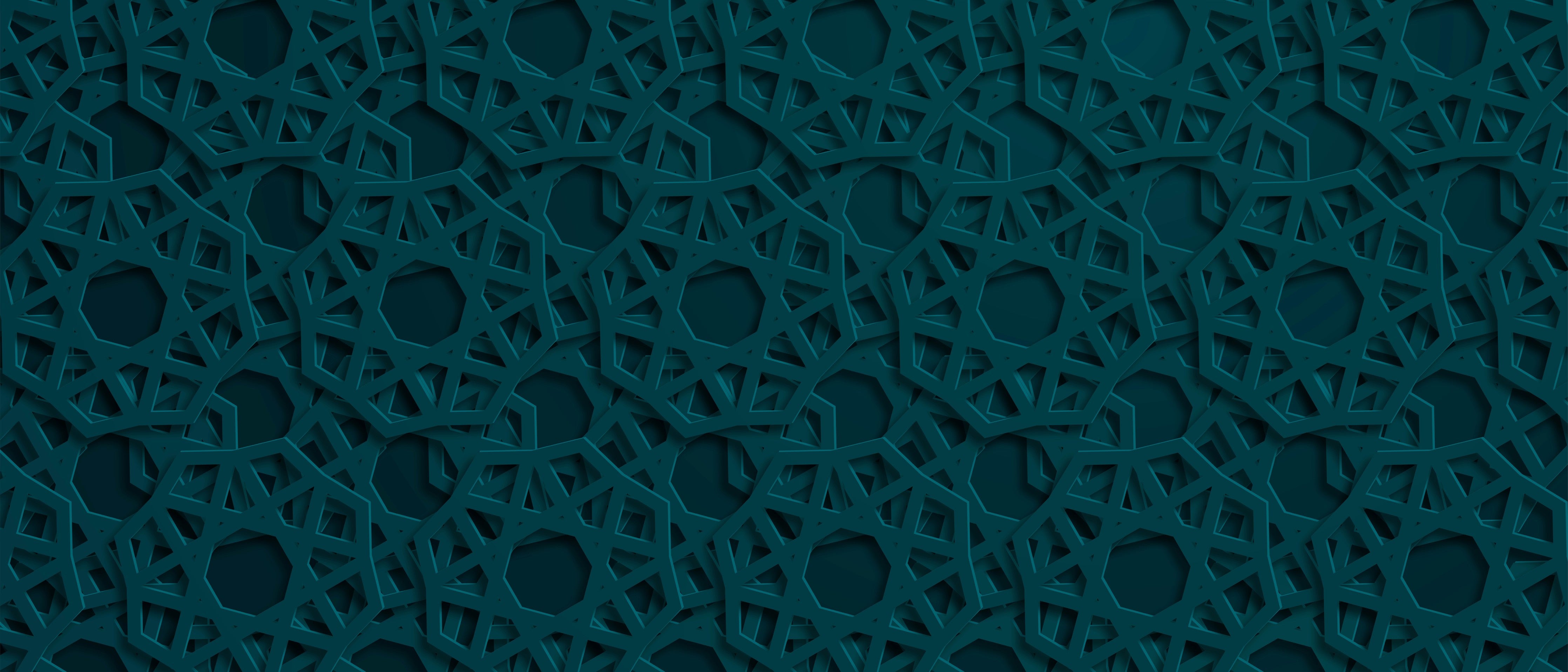 WC-Rückwand-Orientalisches Muster in Türkis