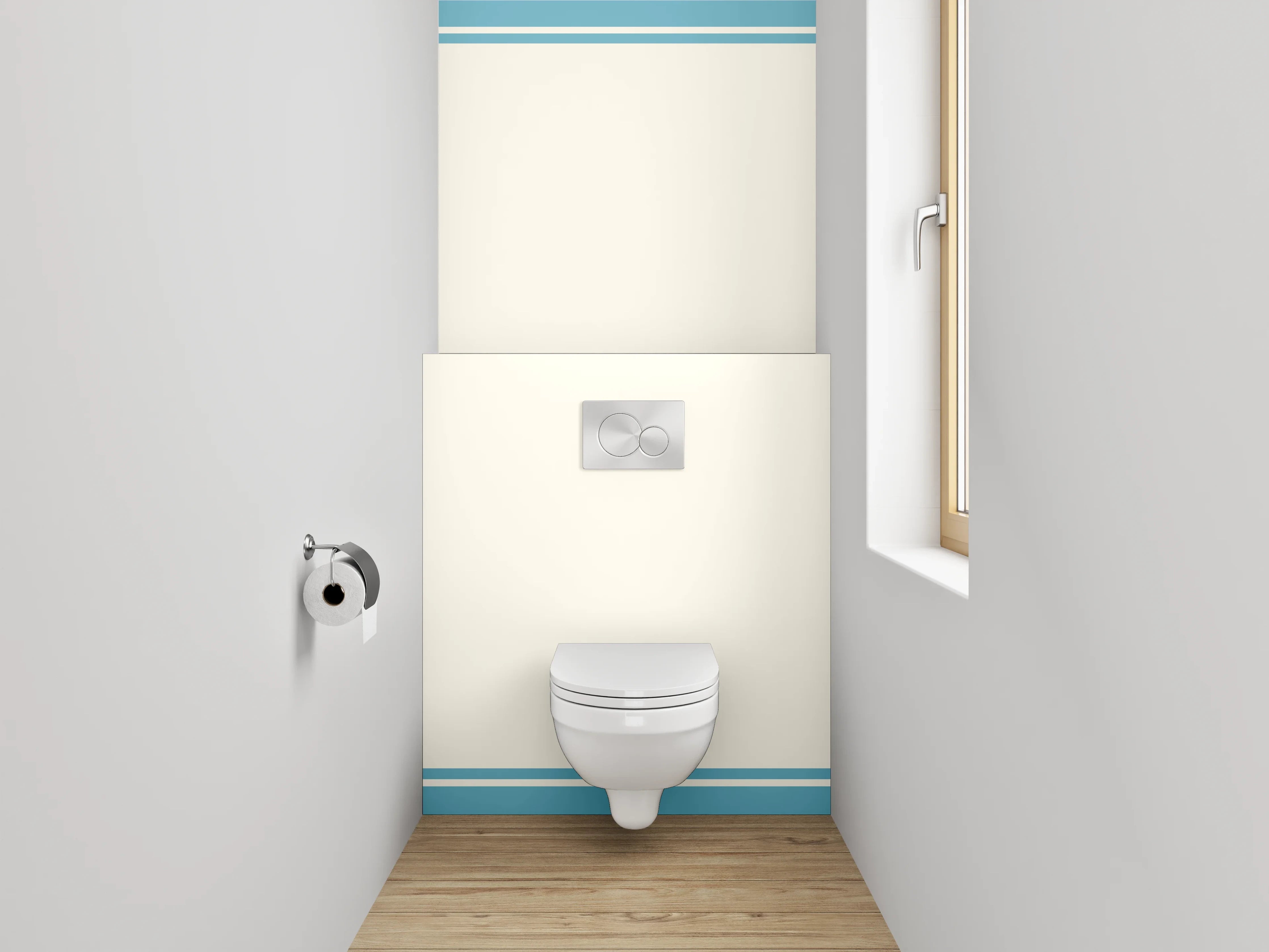 WC-Rückwand - Orientalisches Ornament Bordürenmuster Blau
