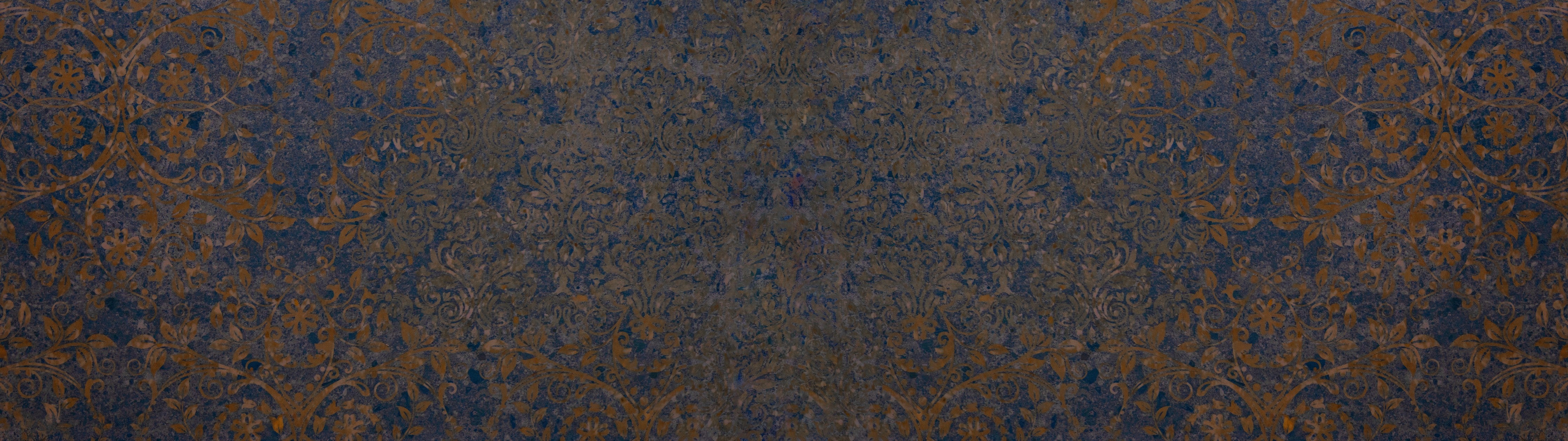 WC-Rückwand-Orientalisches Ornament Dunkelblau Braun