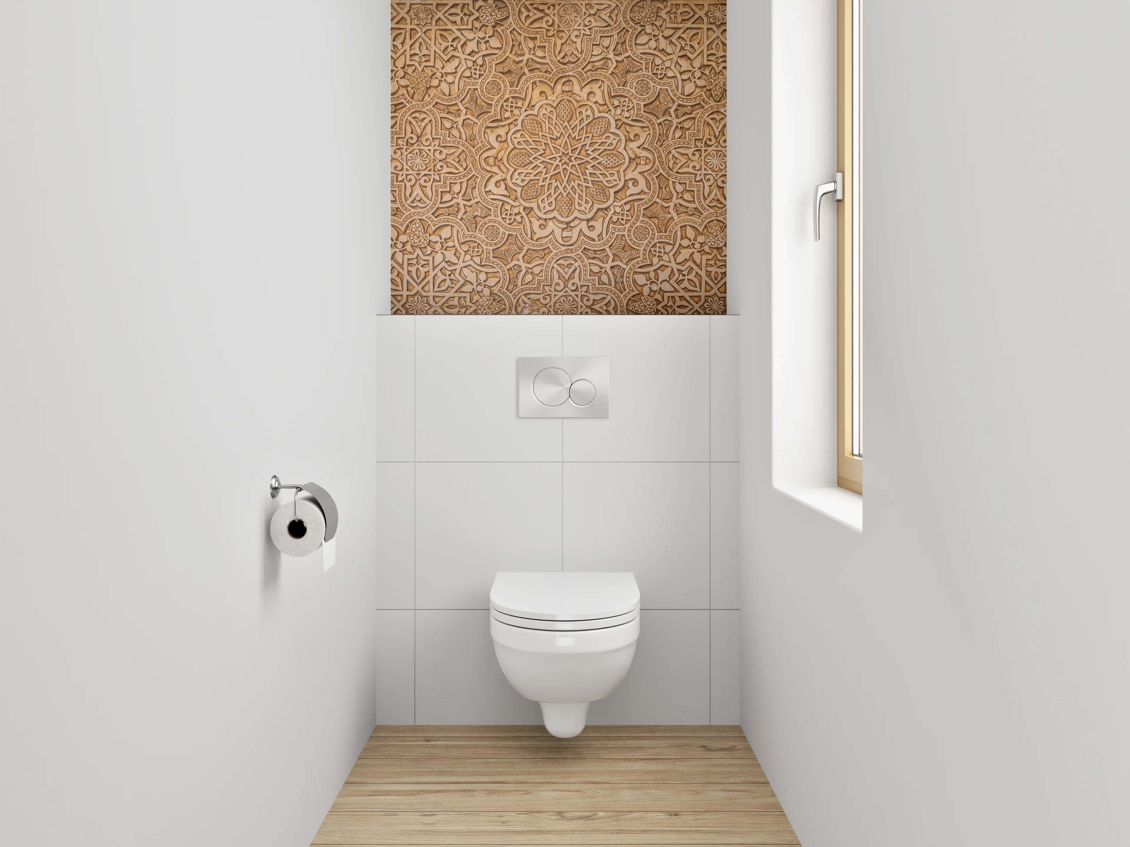 WC-Rückwand - Orientalisches Ornament Muster Braun