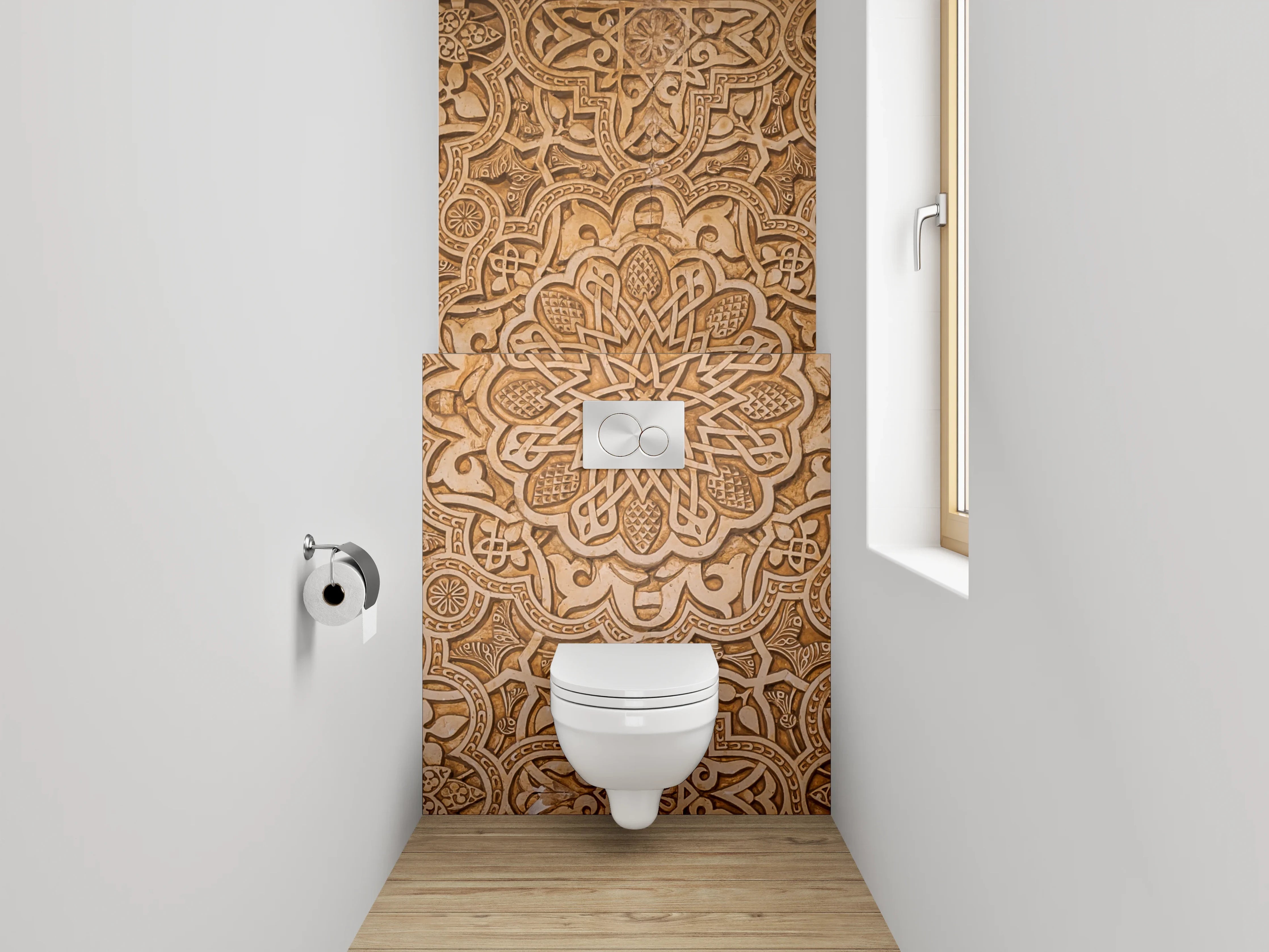 WC-Rückwand - Orientalisches Ornament Muster Braun