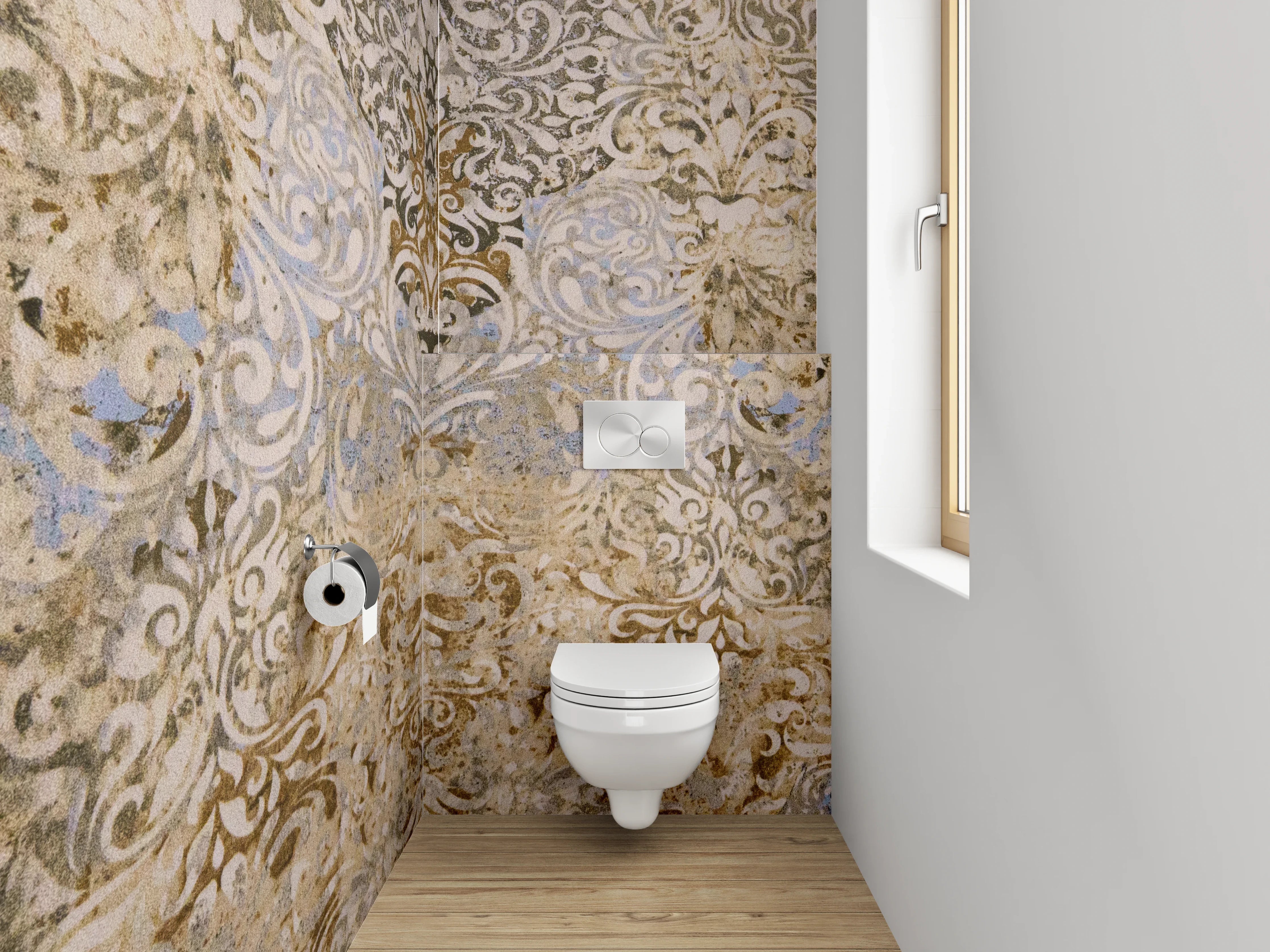 WC-Rückwand - Orientalisches Ornament Vintage Tapete