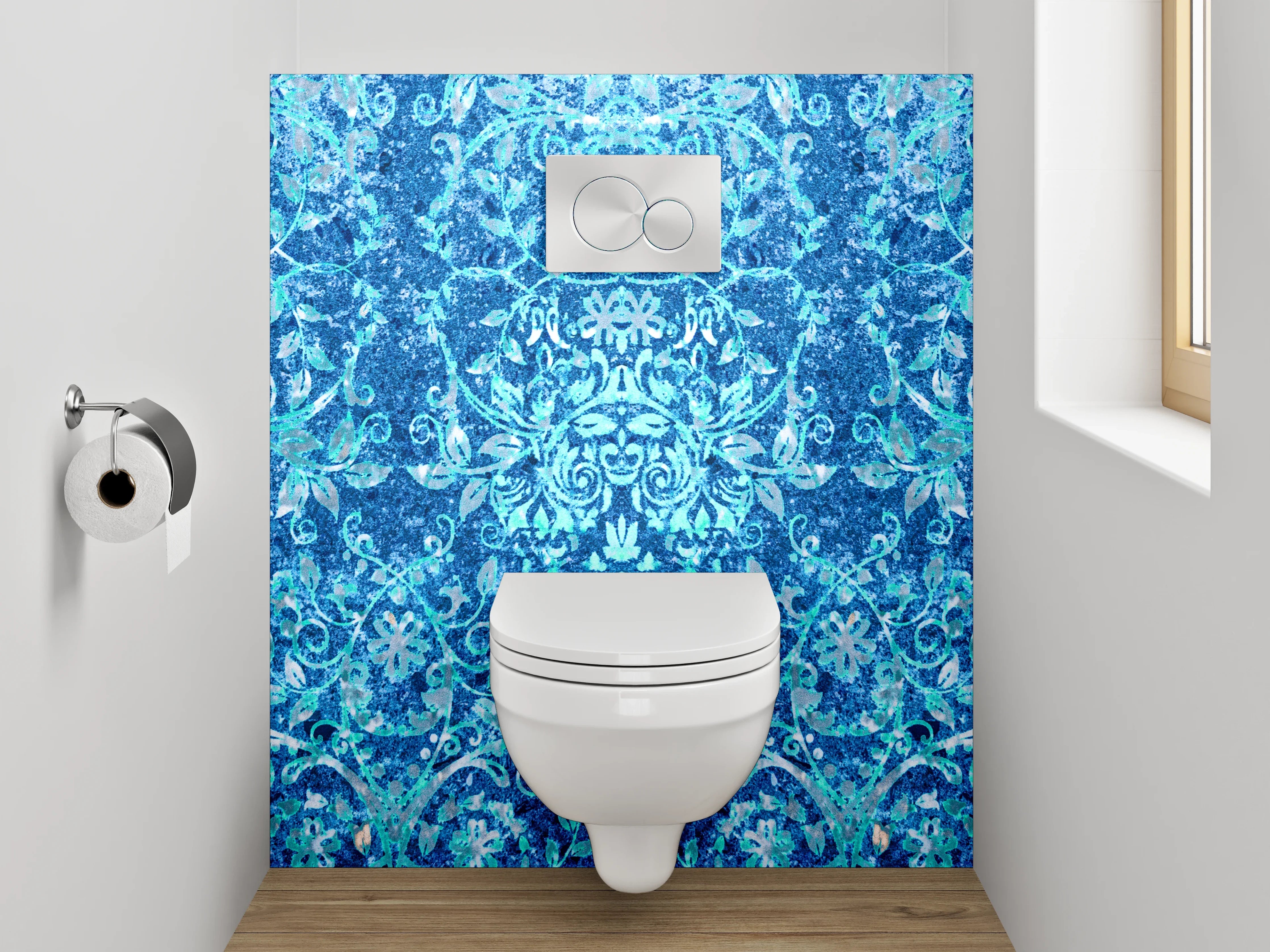 WC-Rückwand - Orientalisches blaues Mosaikmuster