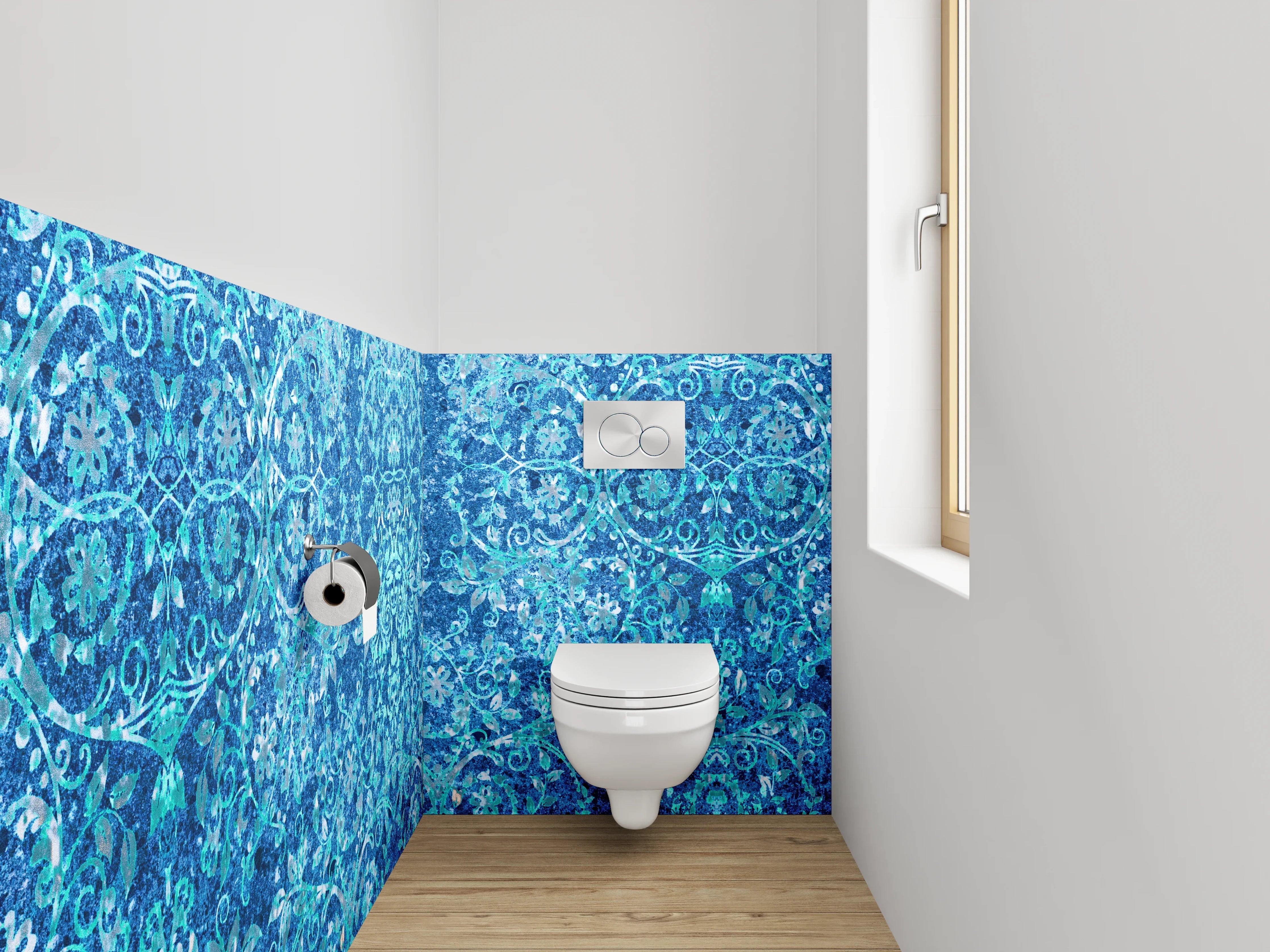 WC-Rückwand - Orientalisches blaues Mosaikmuster