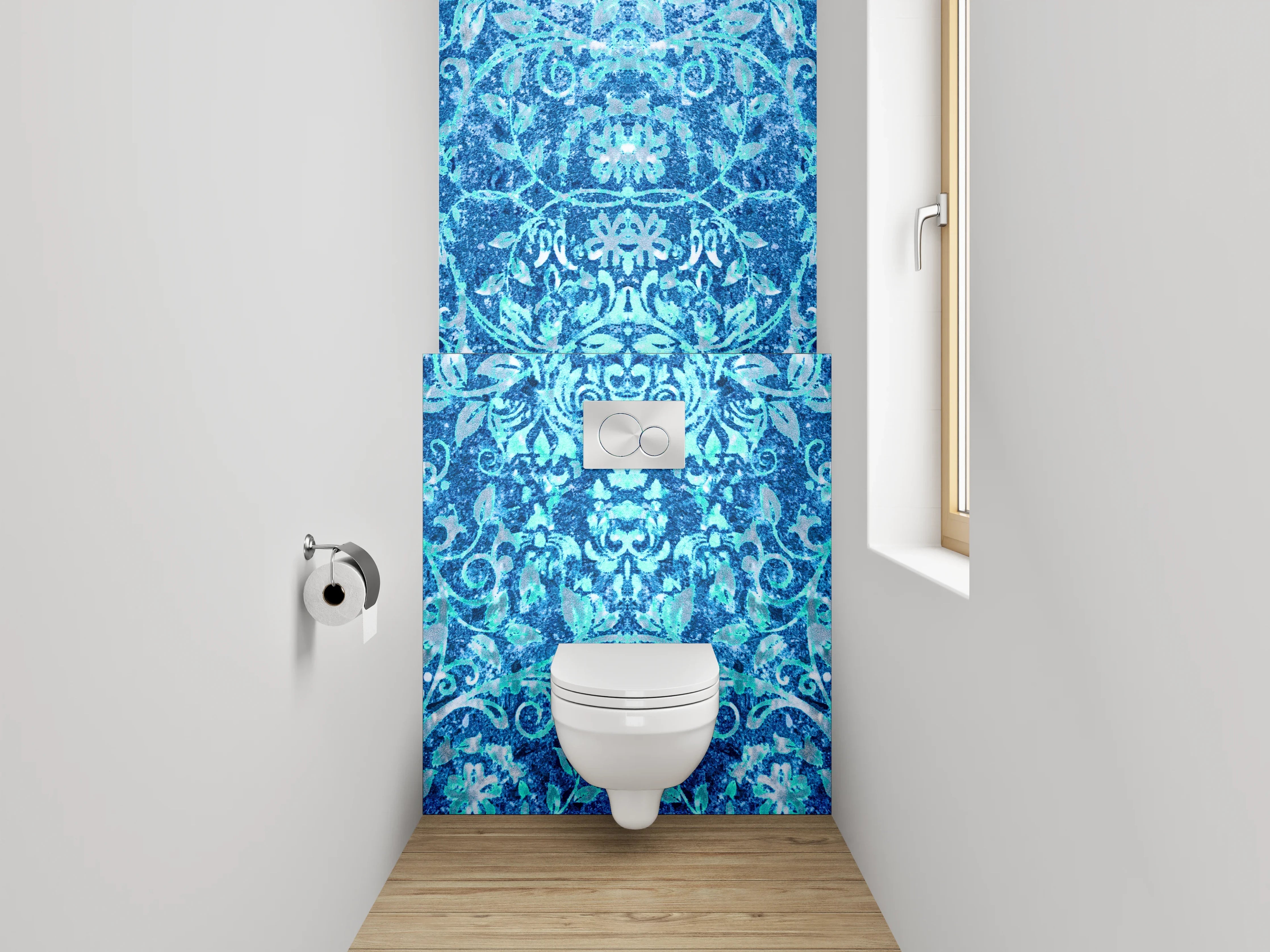 WC-Rückwand - Orientalisches blaues Mosaikmuster