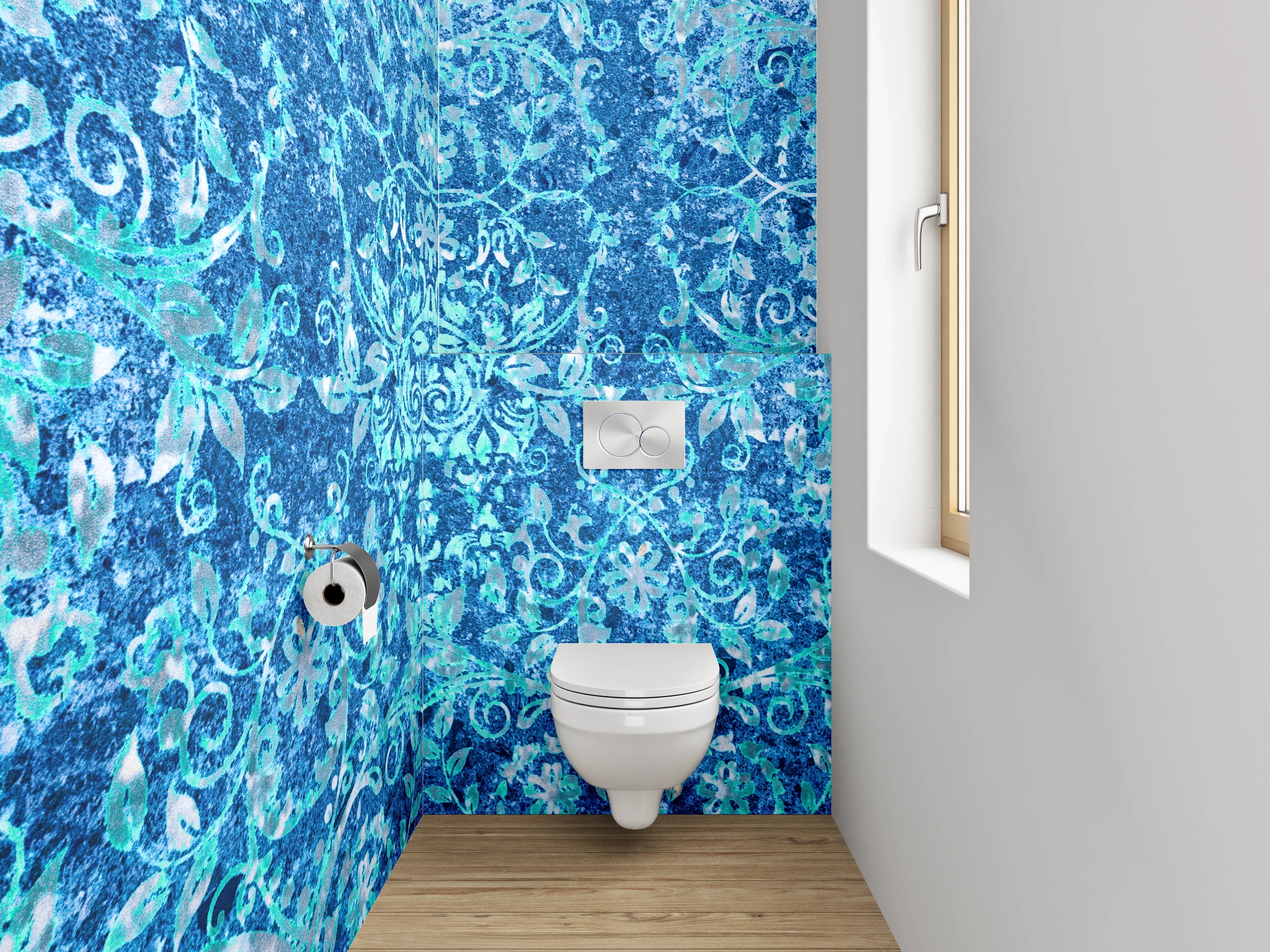WC-Rückwand - Orientalisches blaues Mosaikmuster