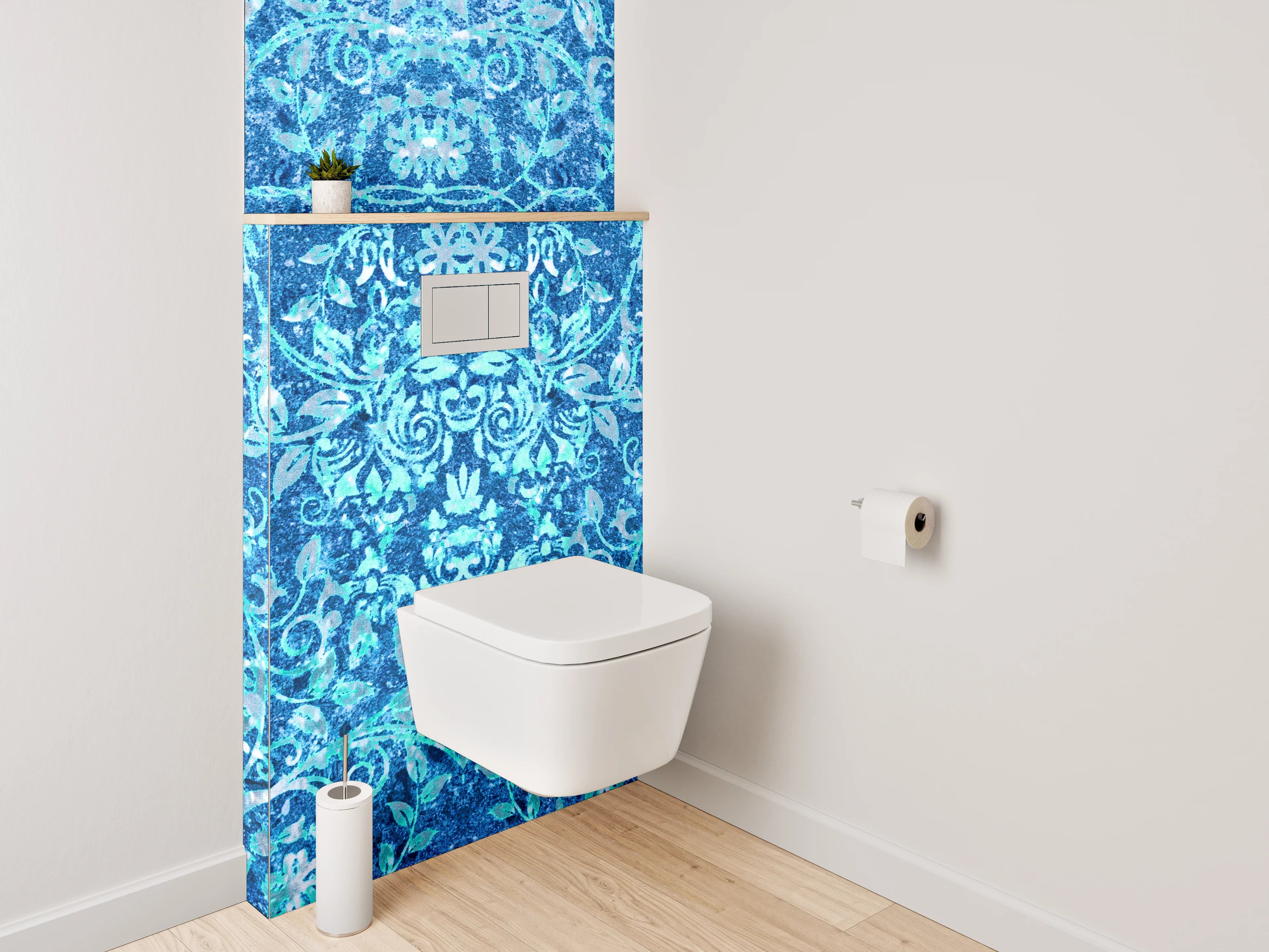 WC-Rückwand - Orientalisches blaues Mosaikmuster