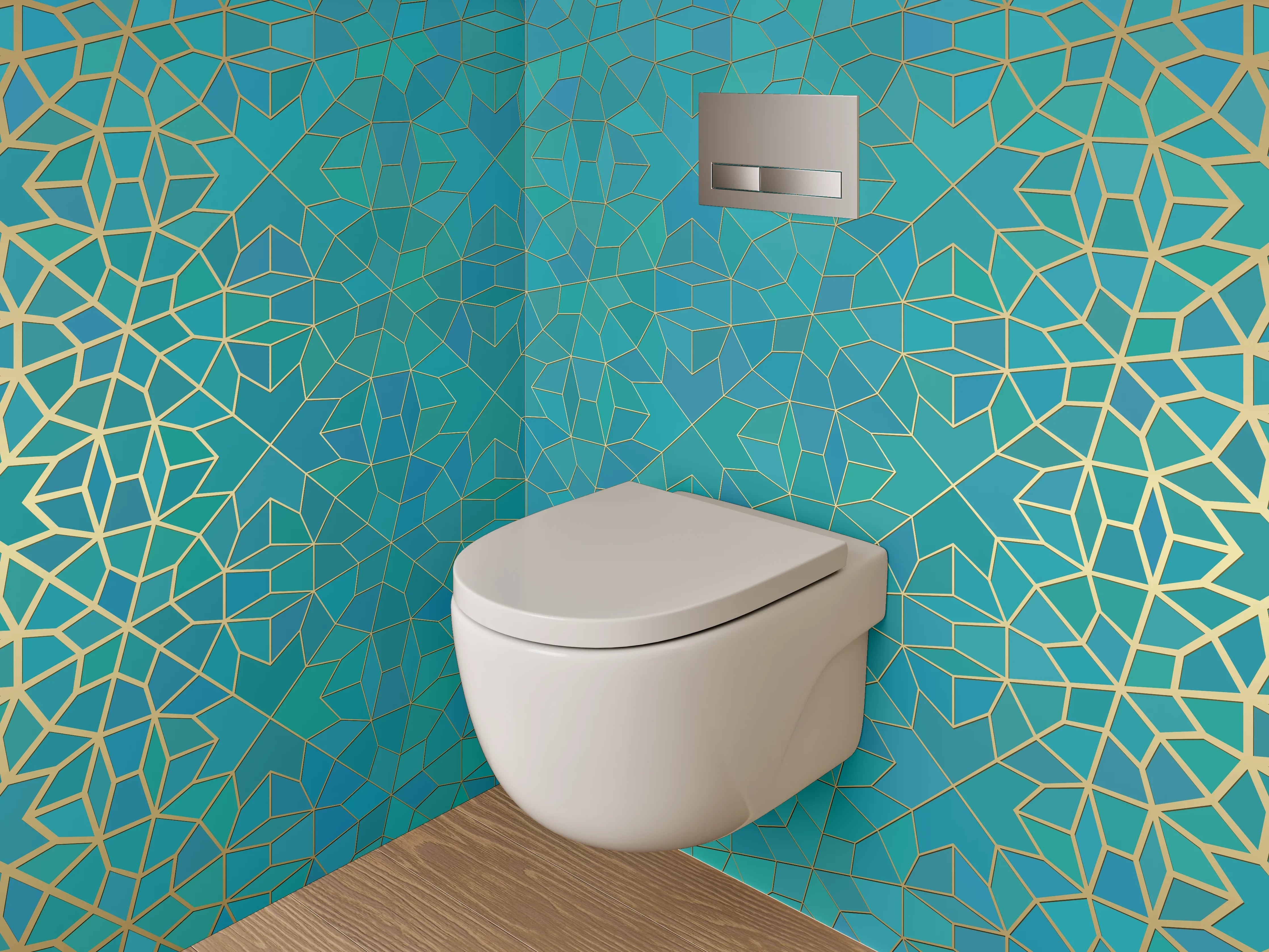 WC-Rückwand - Orientalisches geometrisches Mosaik Muster