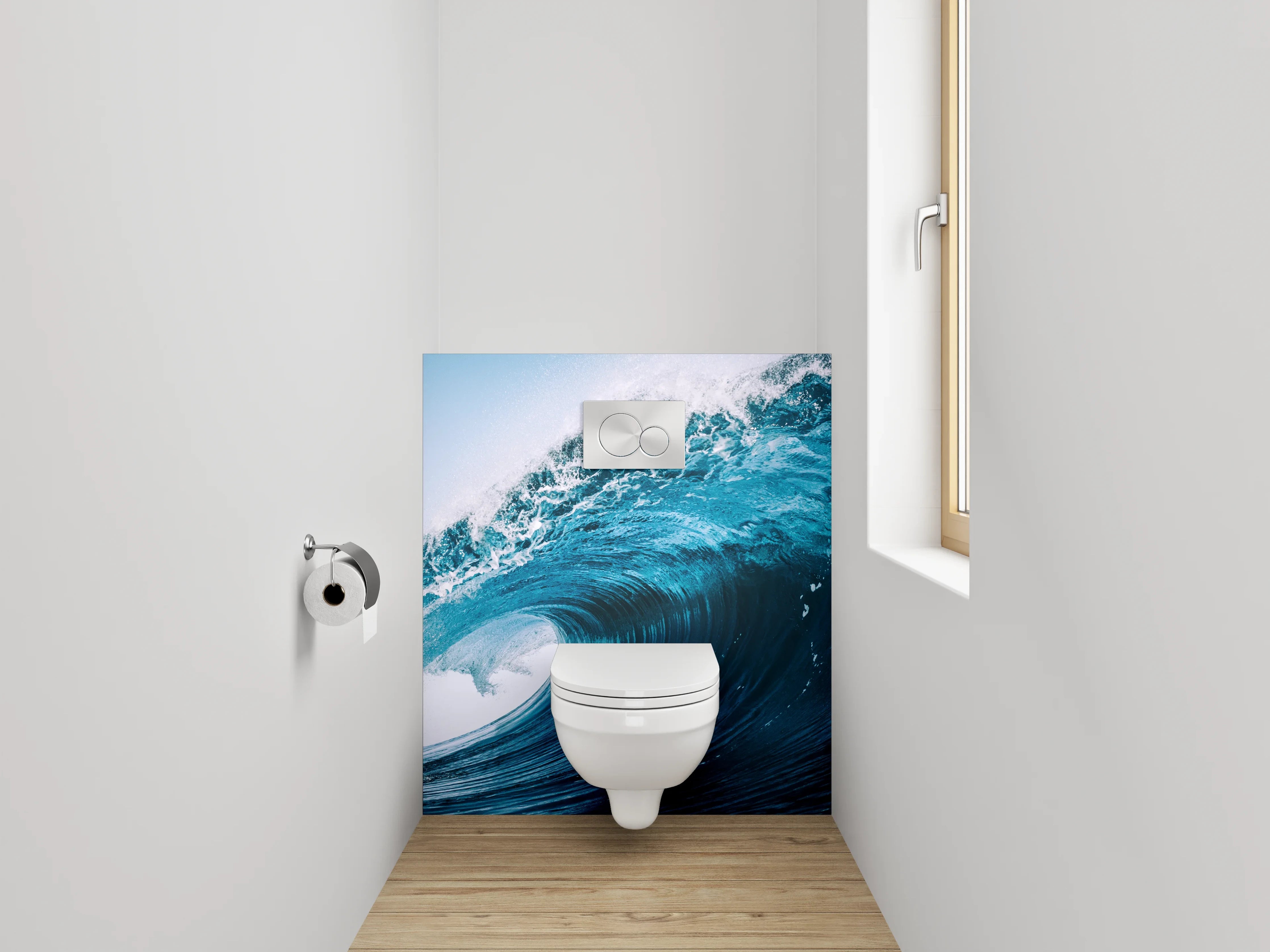 WC-Rückwand - Ozeanwelle Kraftvoll