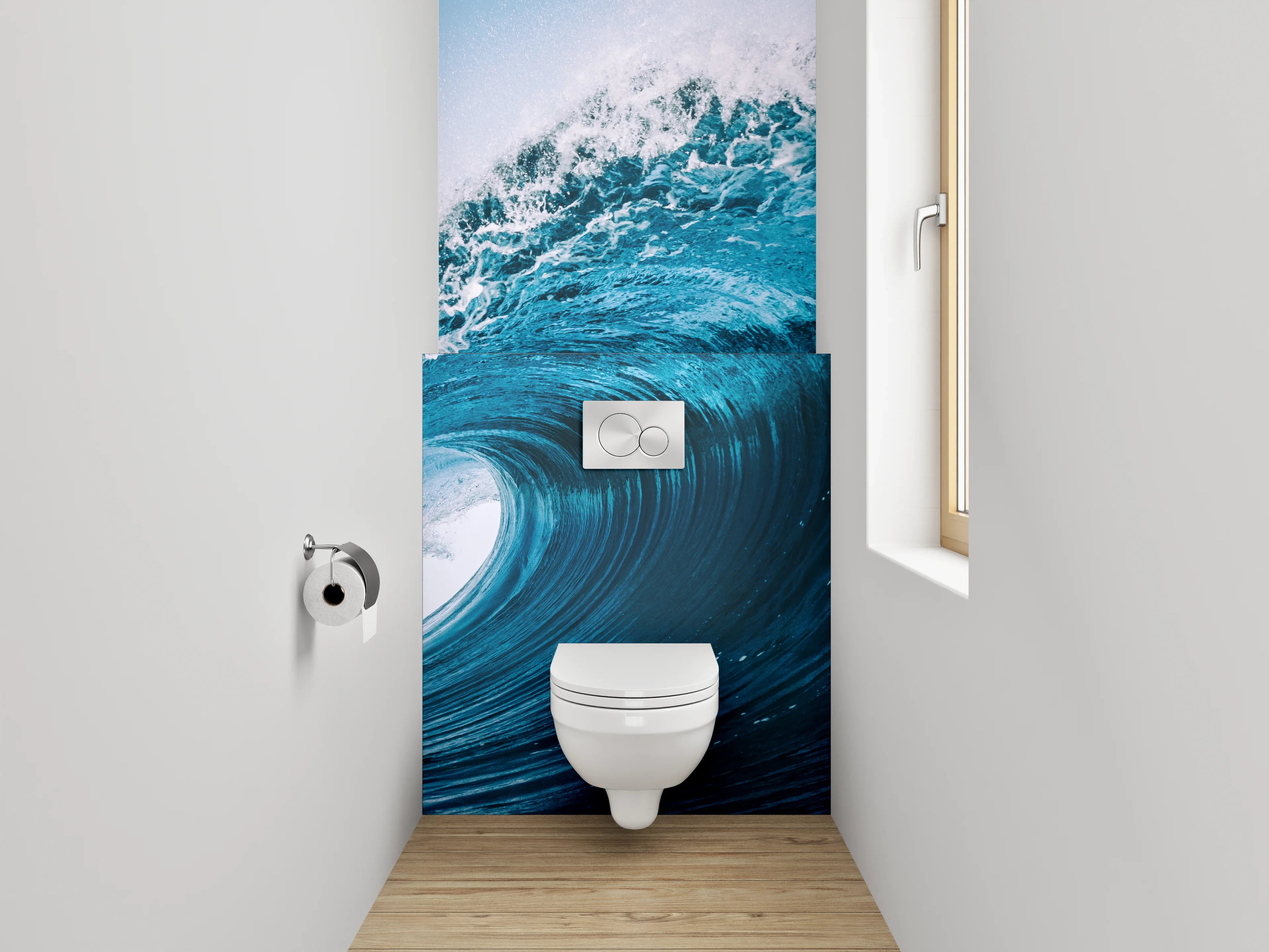WC-Rückwand - Ozeanwelle Kraftvoll