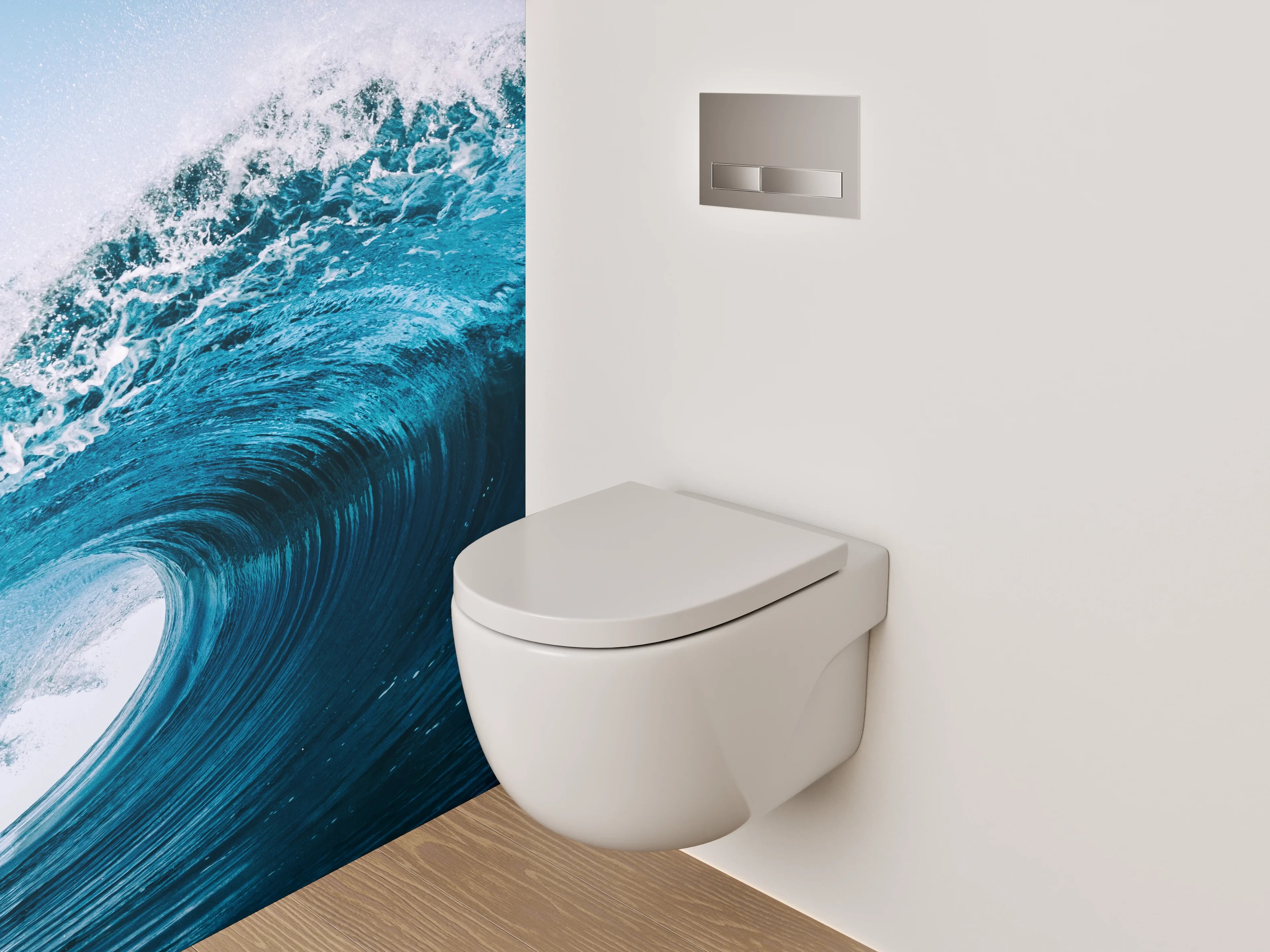 WC-Rückwand - Ozeanwelle Kraftvoll