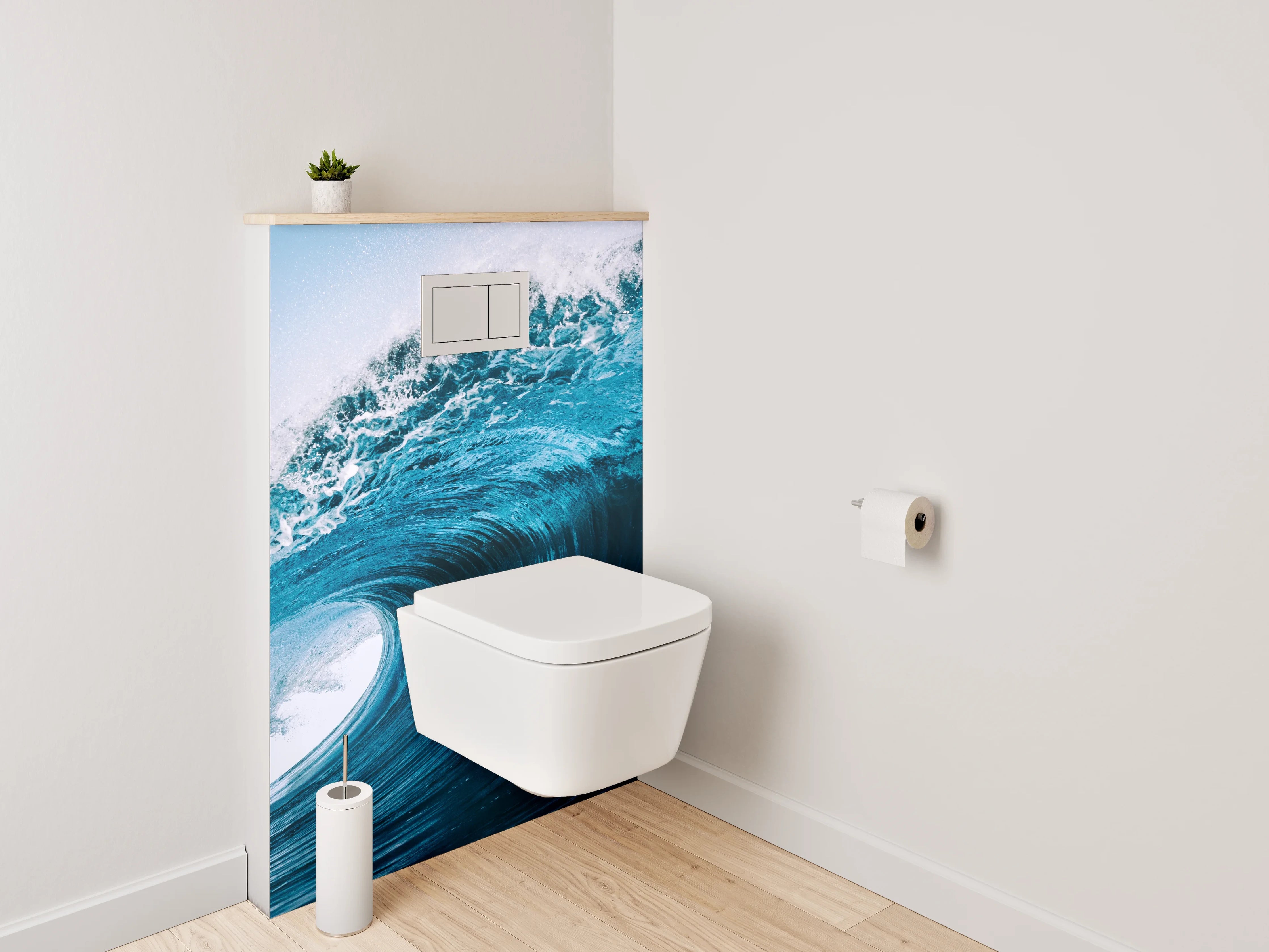 WC-Rückwand - Ozeanwelle Kraftvoll
