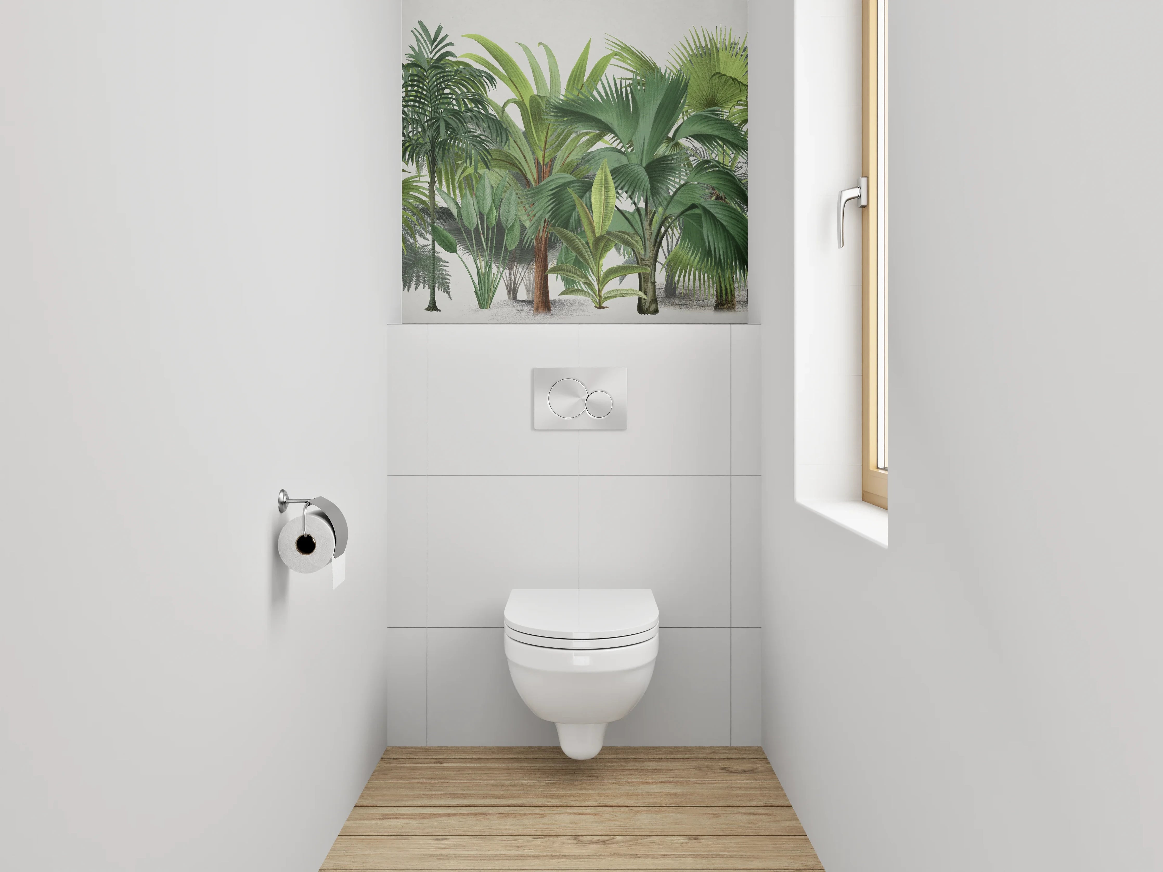 WC-Rückwand - Palmen & tropische Pflanzen Illustration