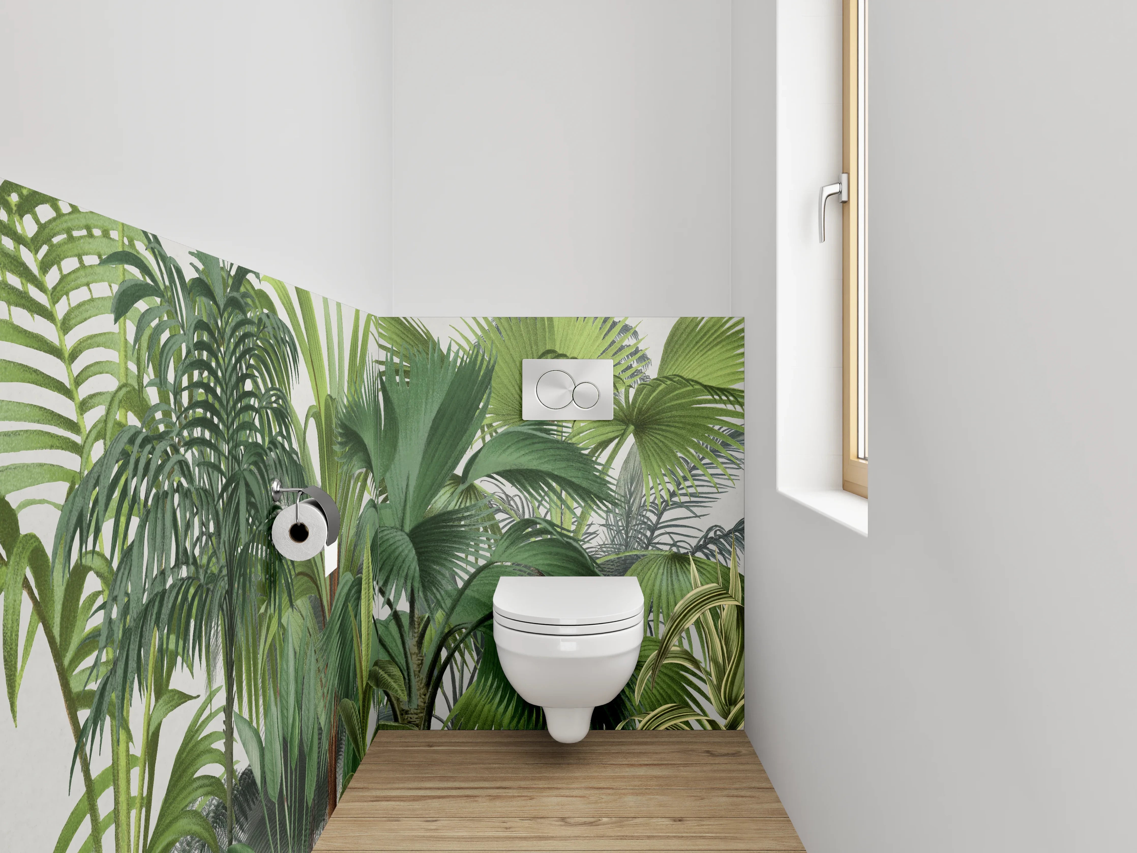 WC-Rückwand - Palmen & tropische Pflanzen Illustration