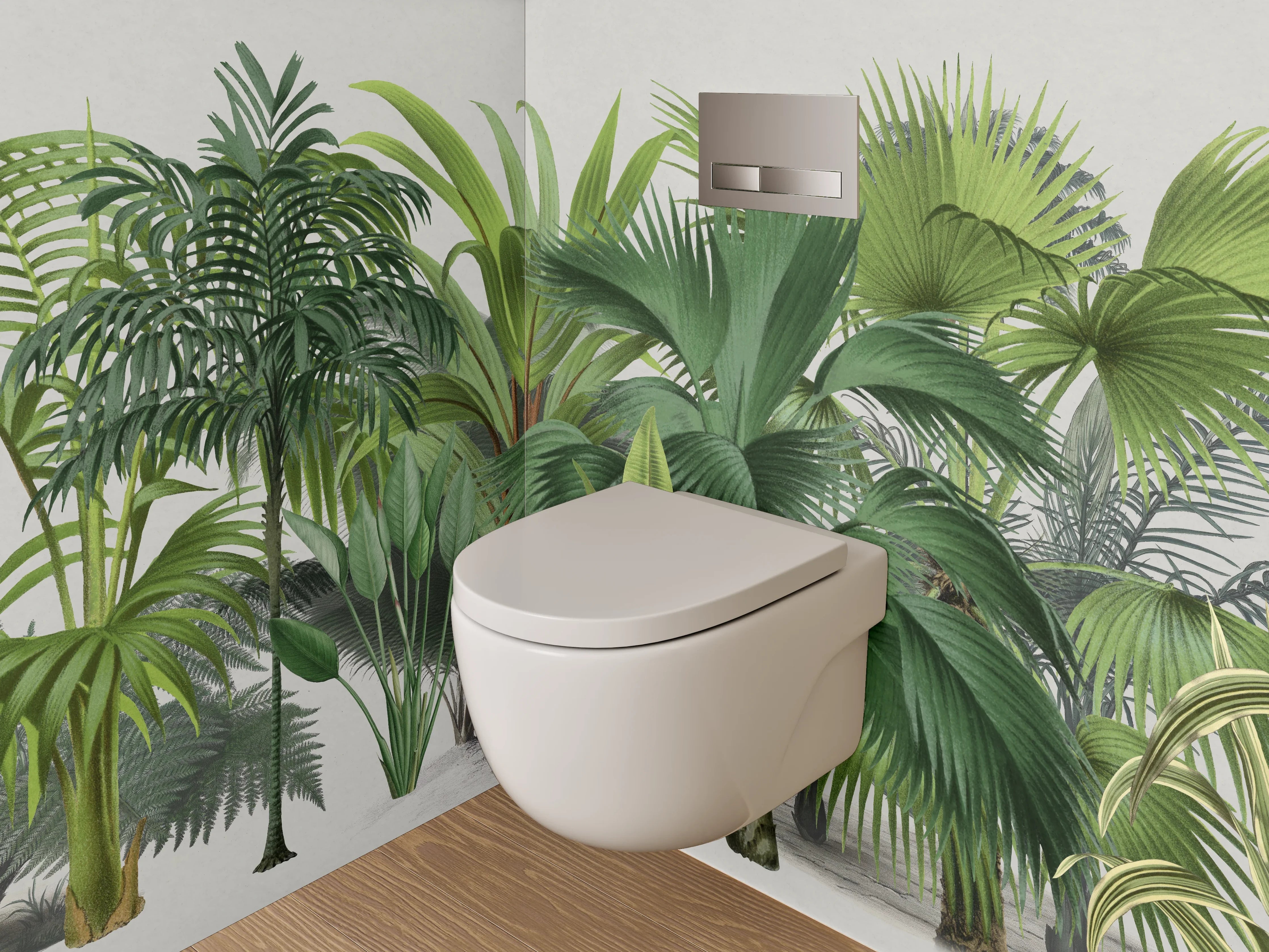 WC-Rückwand - Palmen & tropische Pflanzen Illustration