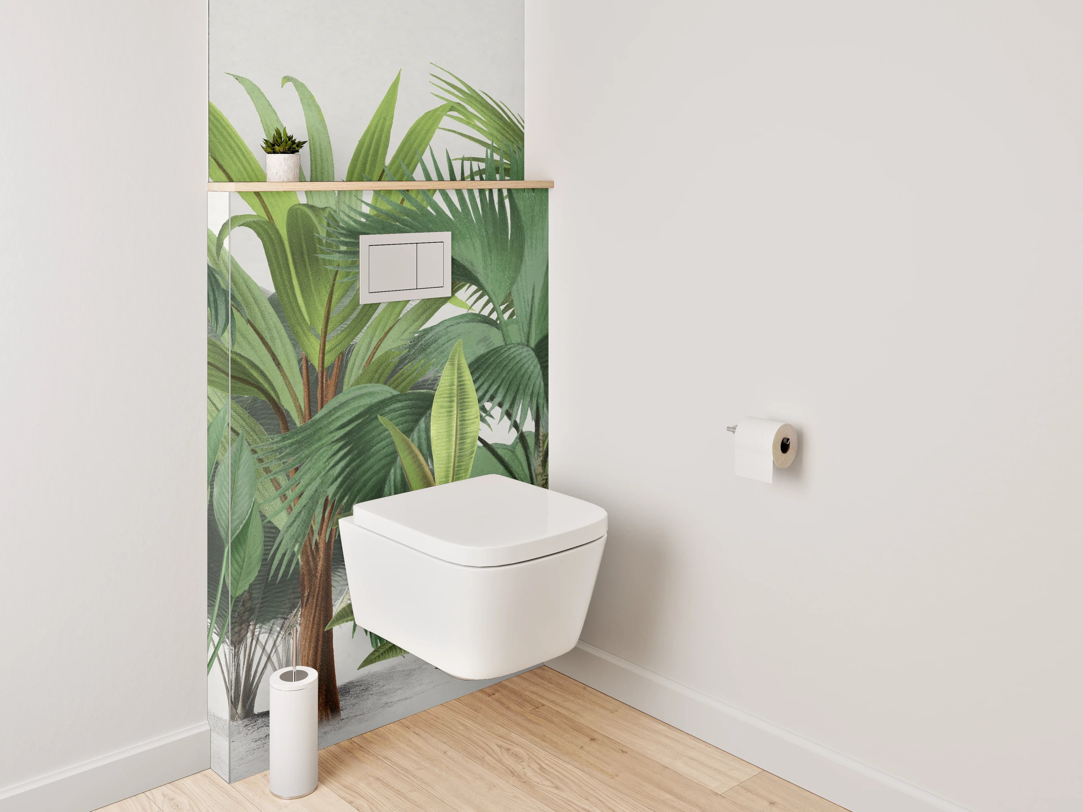 WC-Rückwand - Palmen & tropische Pflanzen Illustration