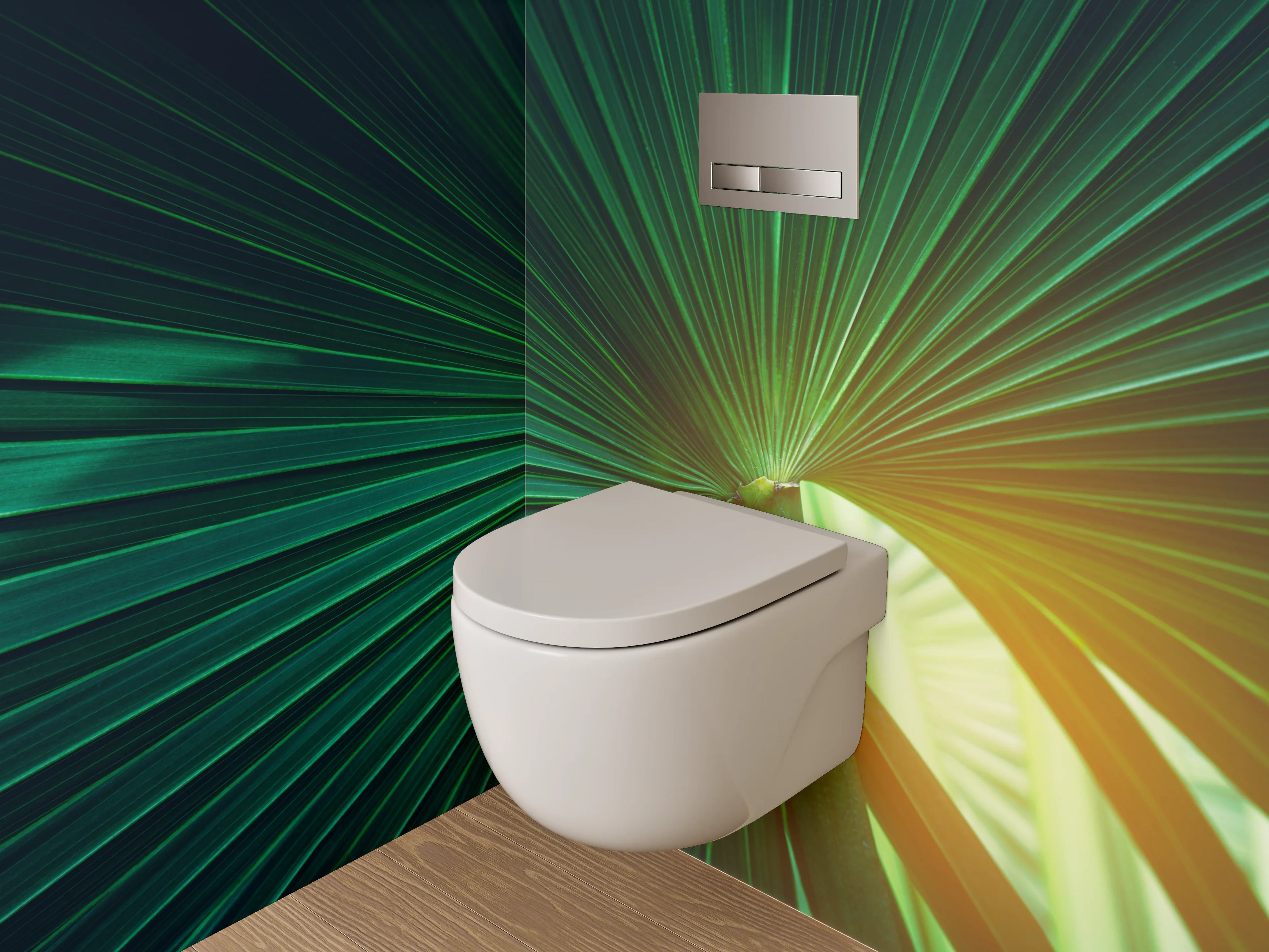 WC-Rückwand - Palmenblatt Natur Motiv Grün