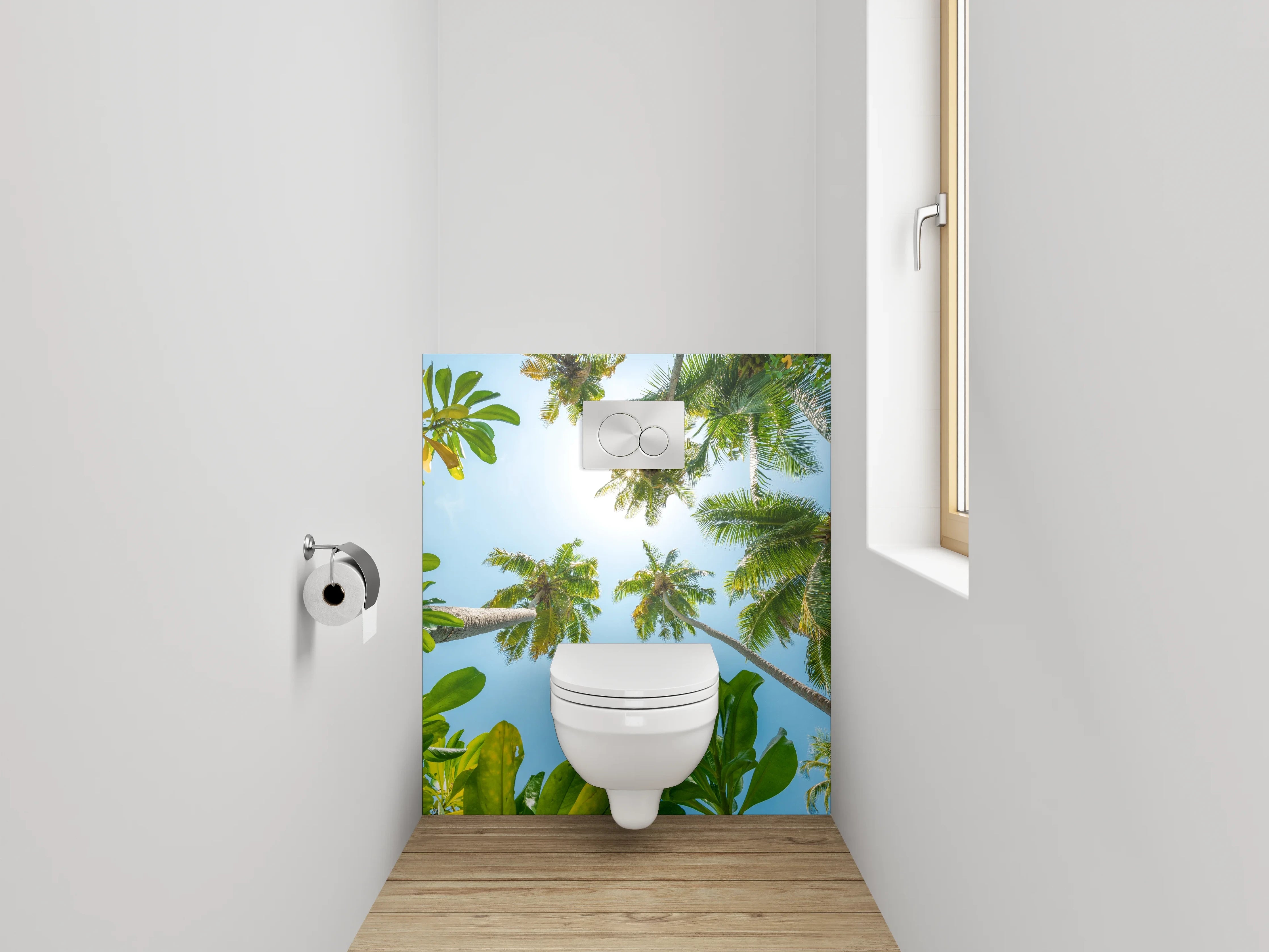WC-Rückwand - Palmenhimmel Tropisch Sommer Sonne