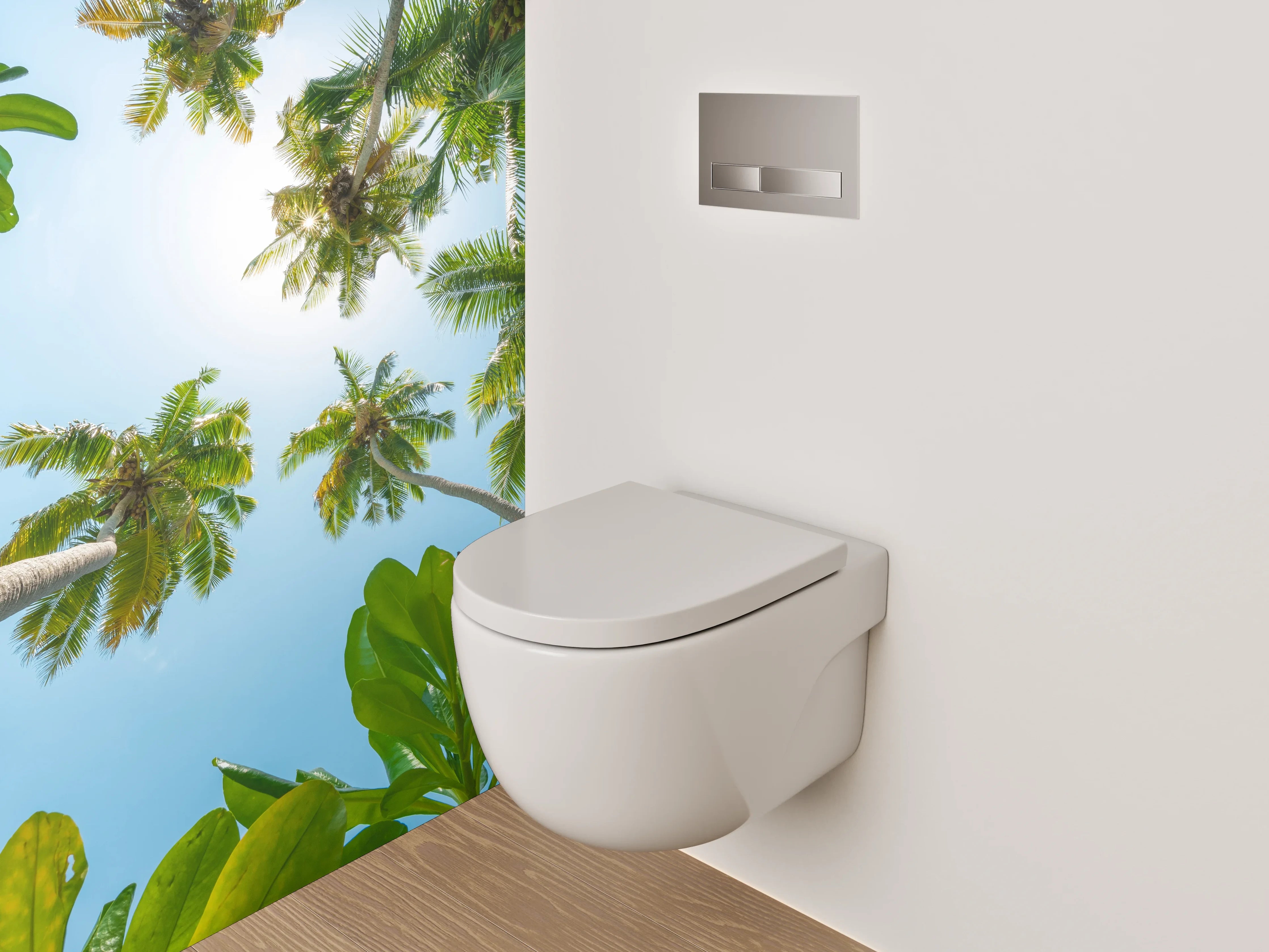 WC-Rückwand - Palmenhimmel Tropisch Sommer Sonne