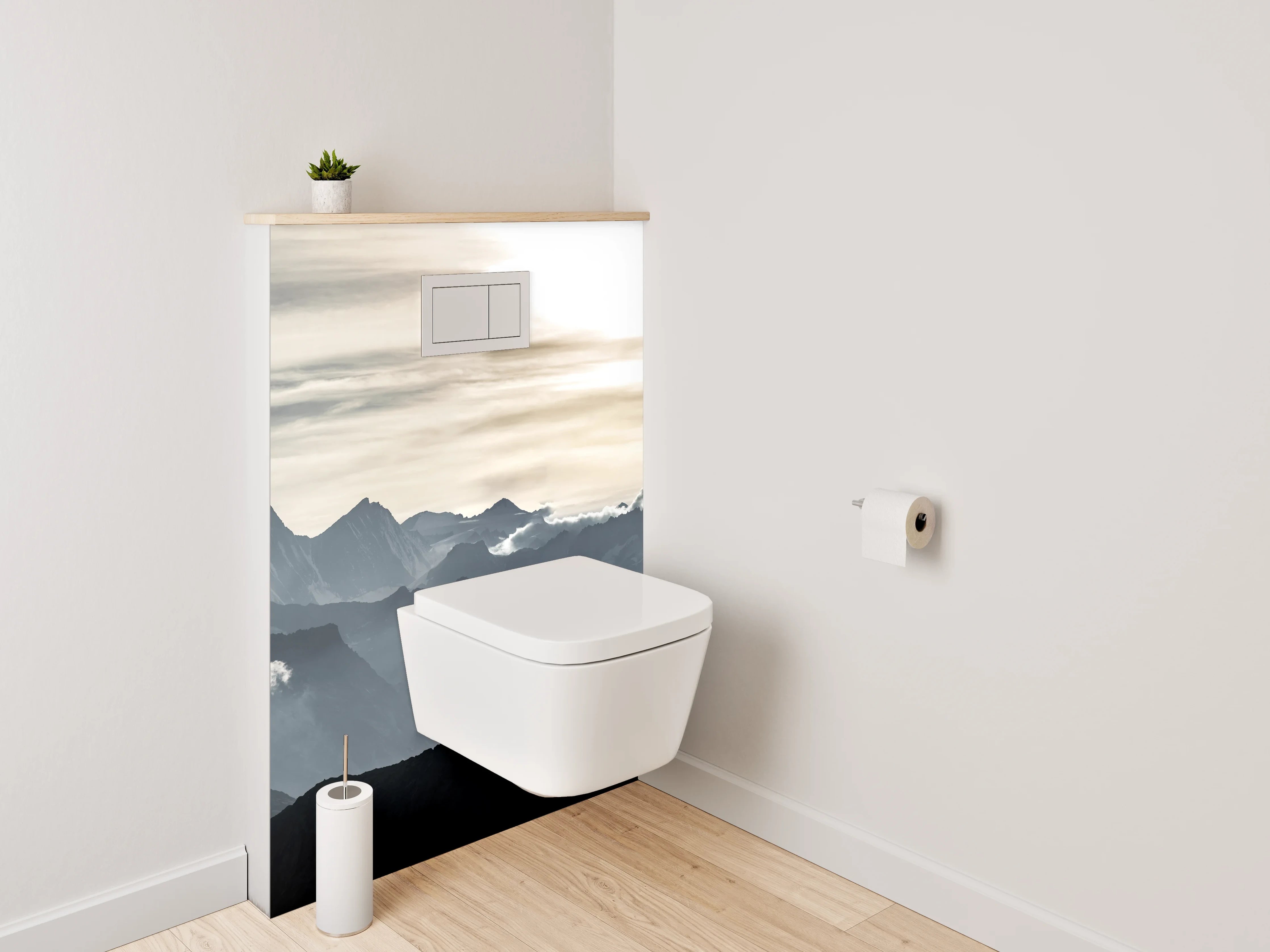WC-Rückwand - Panorama Alpen Berge Sonnenaufgang