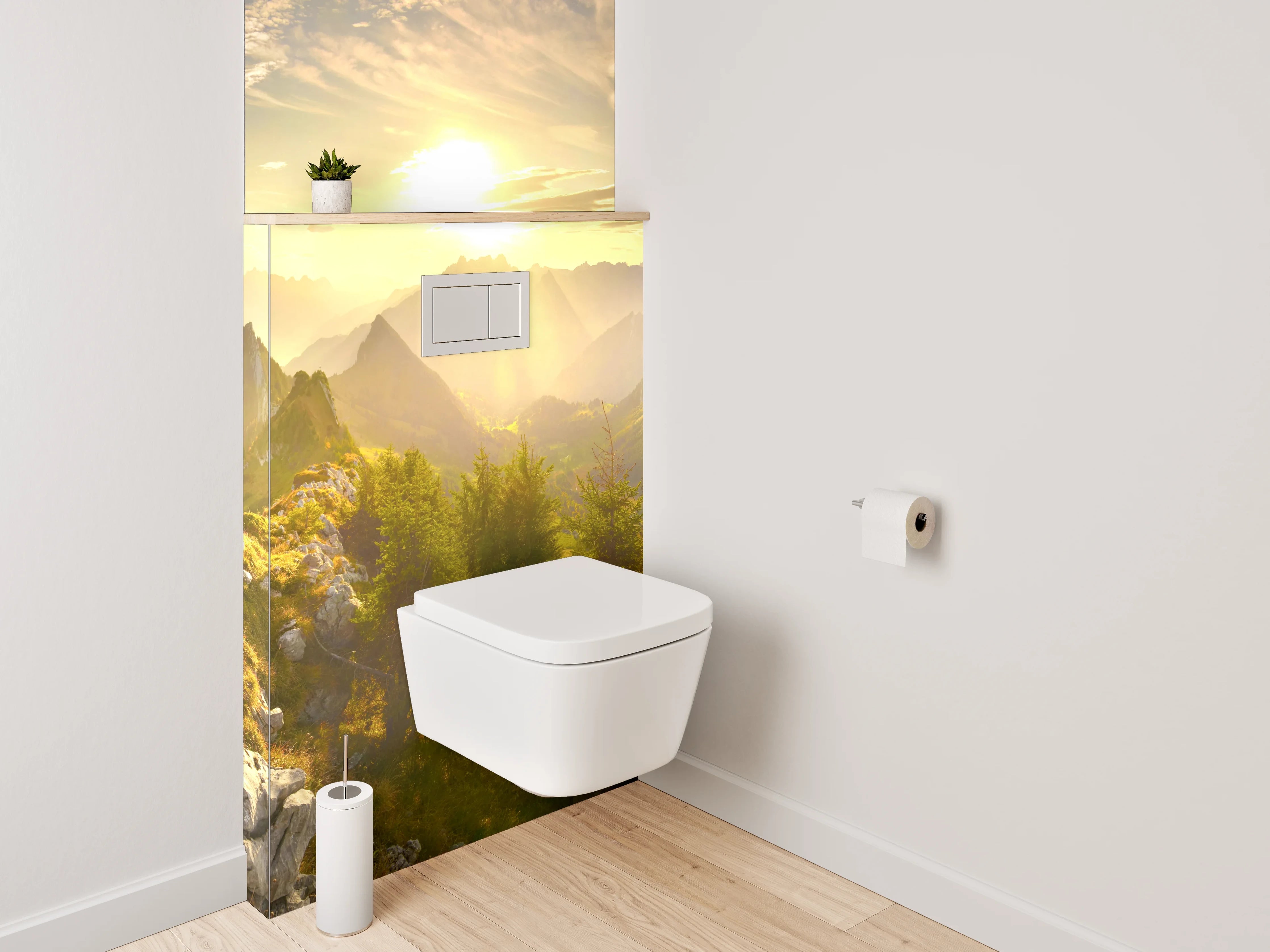 WC-Rückwand - Panorama Alpen Sonnenaufgang Landschaft
