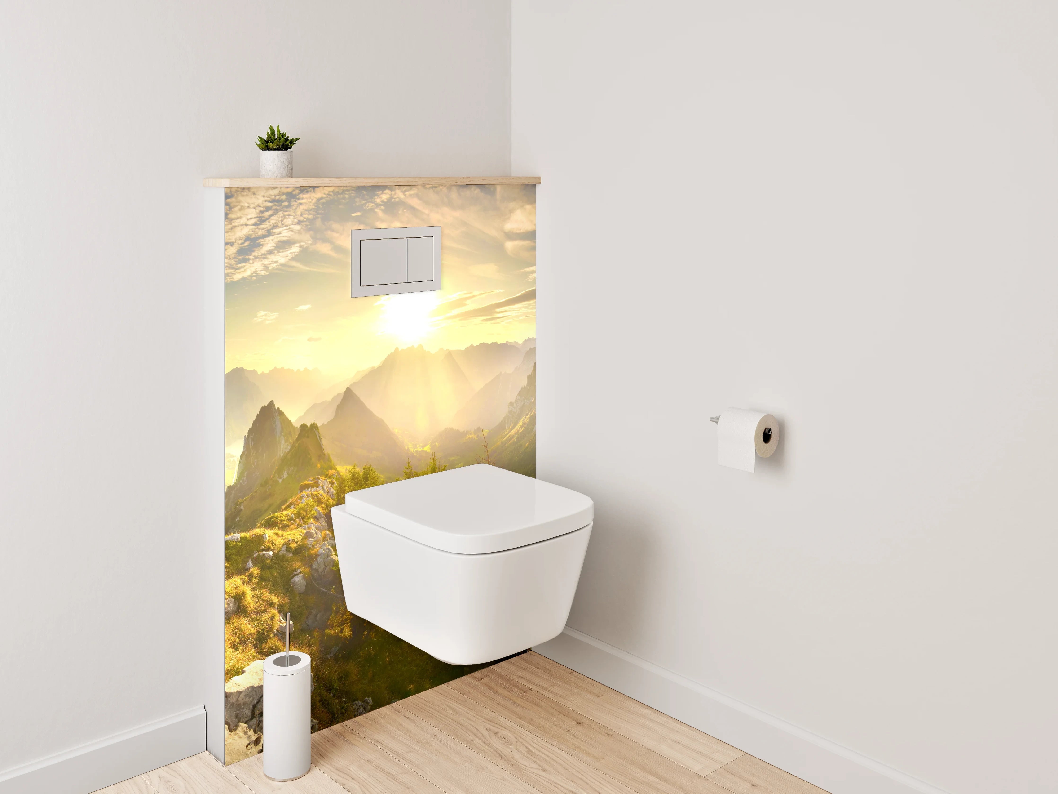 WC-Rückwand - Panorama Alpen Sonnenaufgang Landschaft