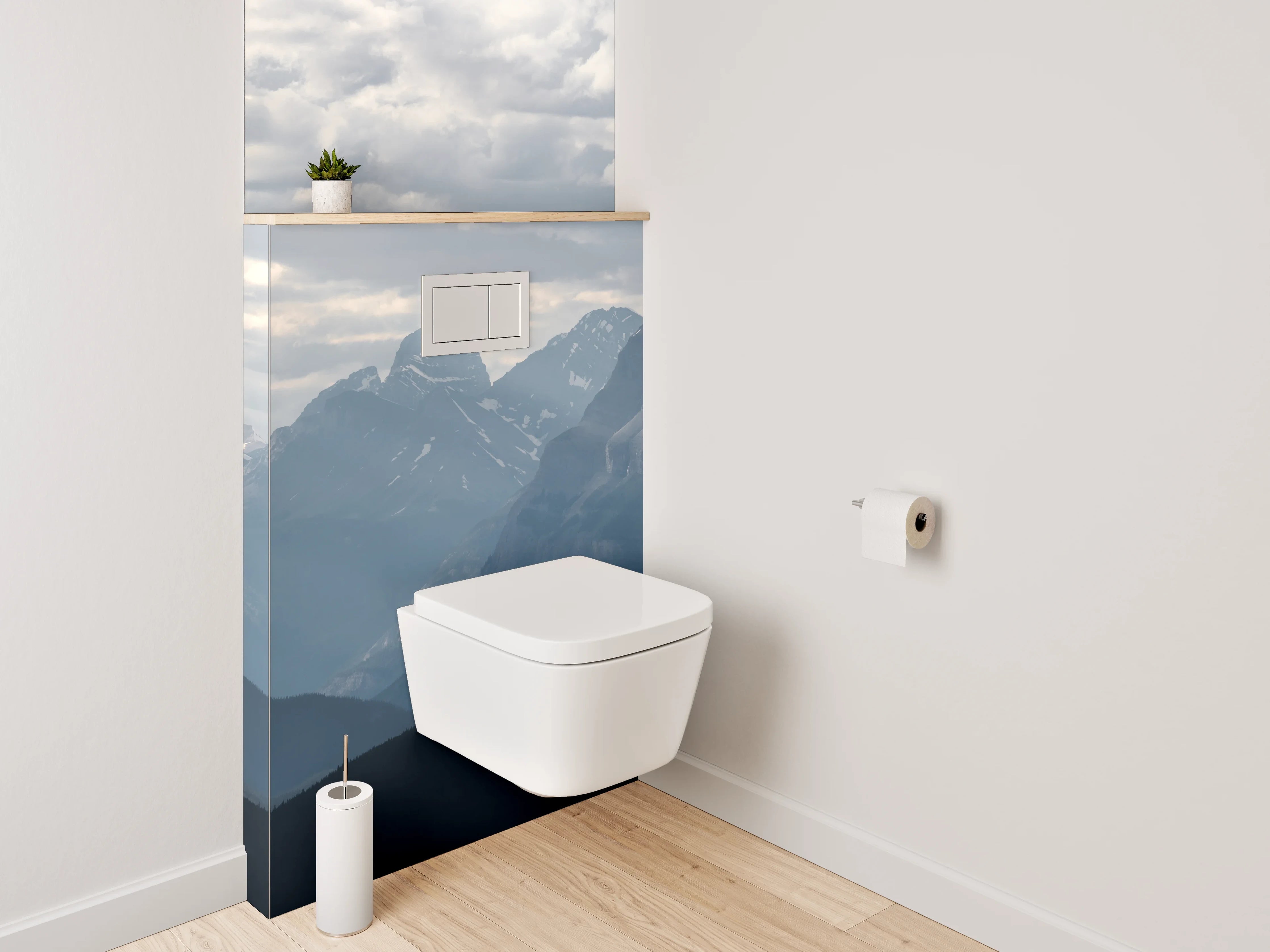 WC-Rückwand - Panorama Berglandschaft im Morgenlicht