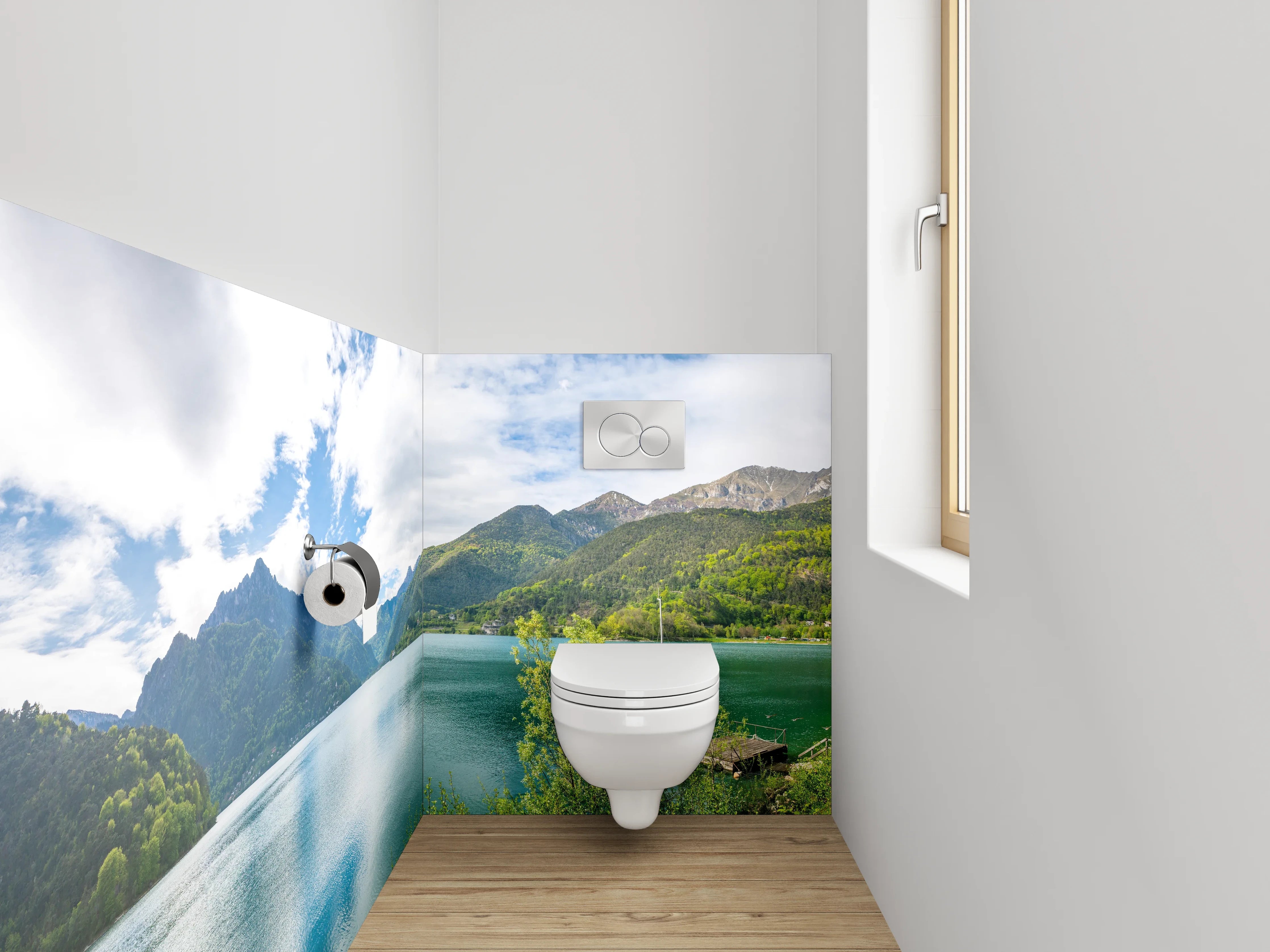 WC-Rückwand - Panorama Bergsee Landschaft