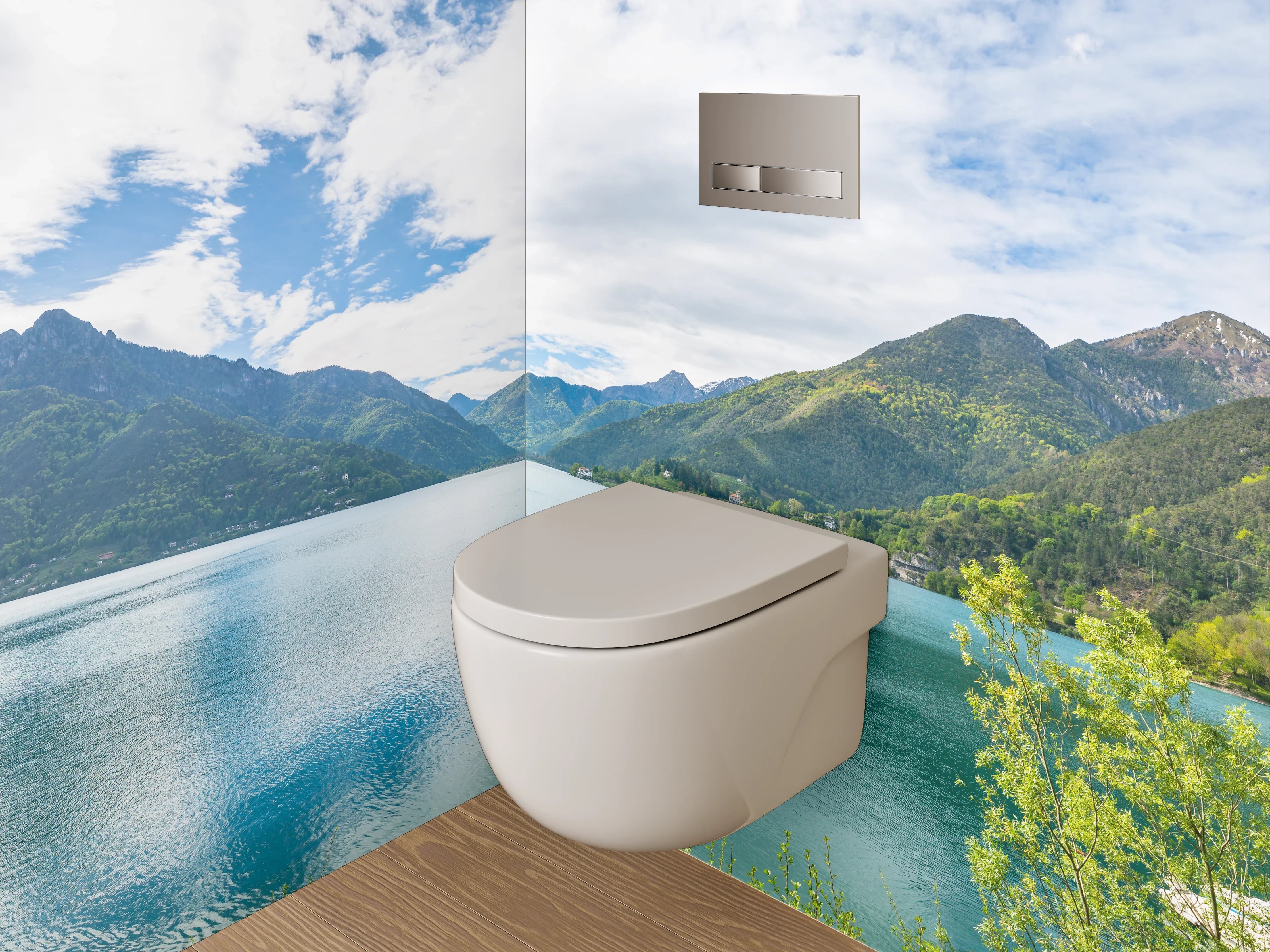 WC-Rückwand - Panorama Bergsee Landschaft