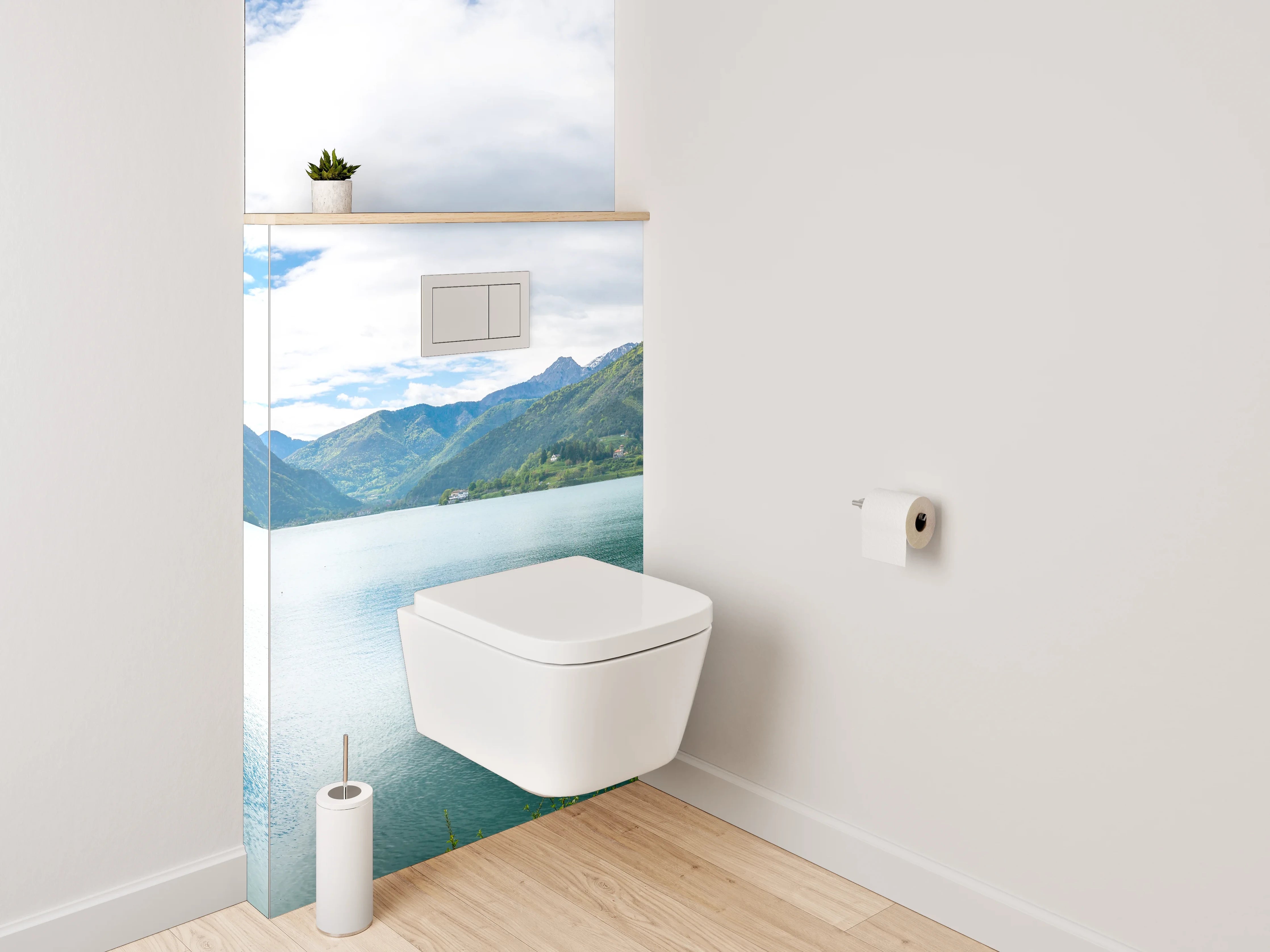 WC-Rückwand - Panorama Bergsee Landschaft