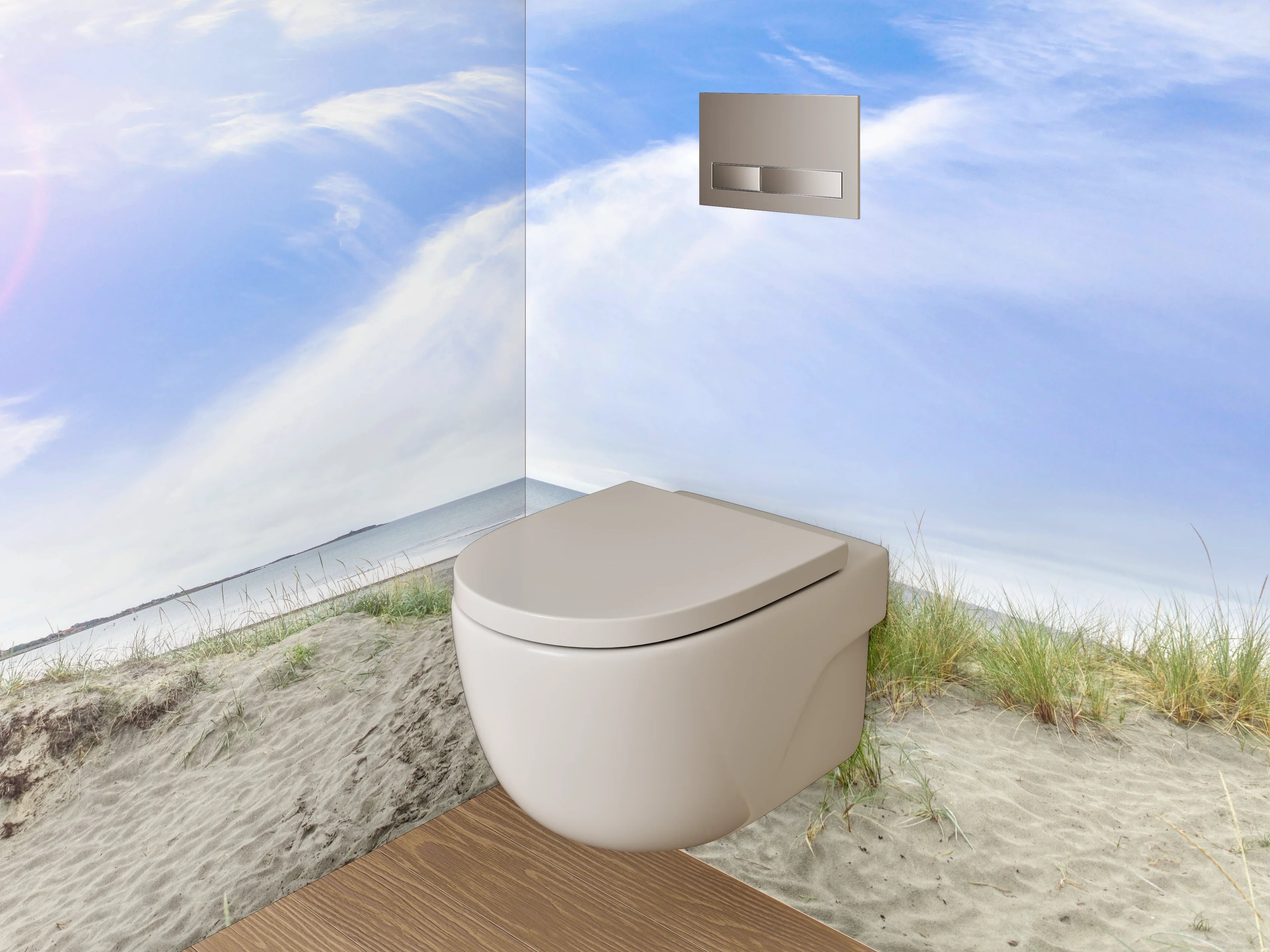WC-Rückwand - Panorama Dünenlandschaft mit blauem Himmel