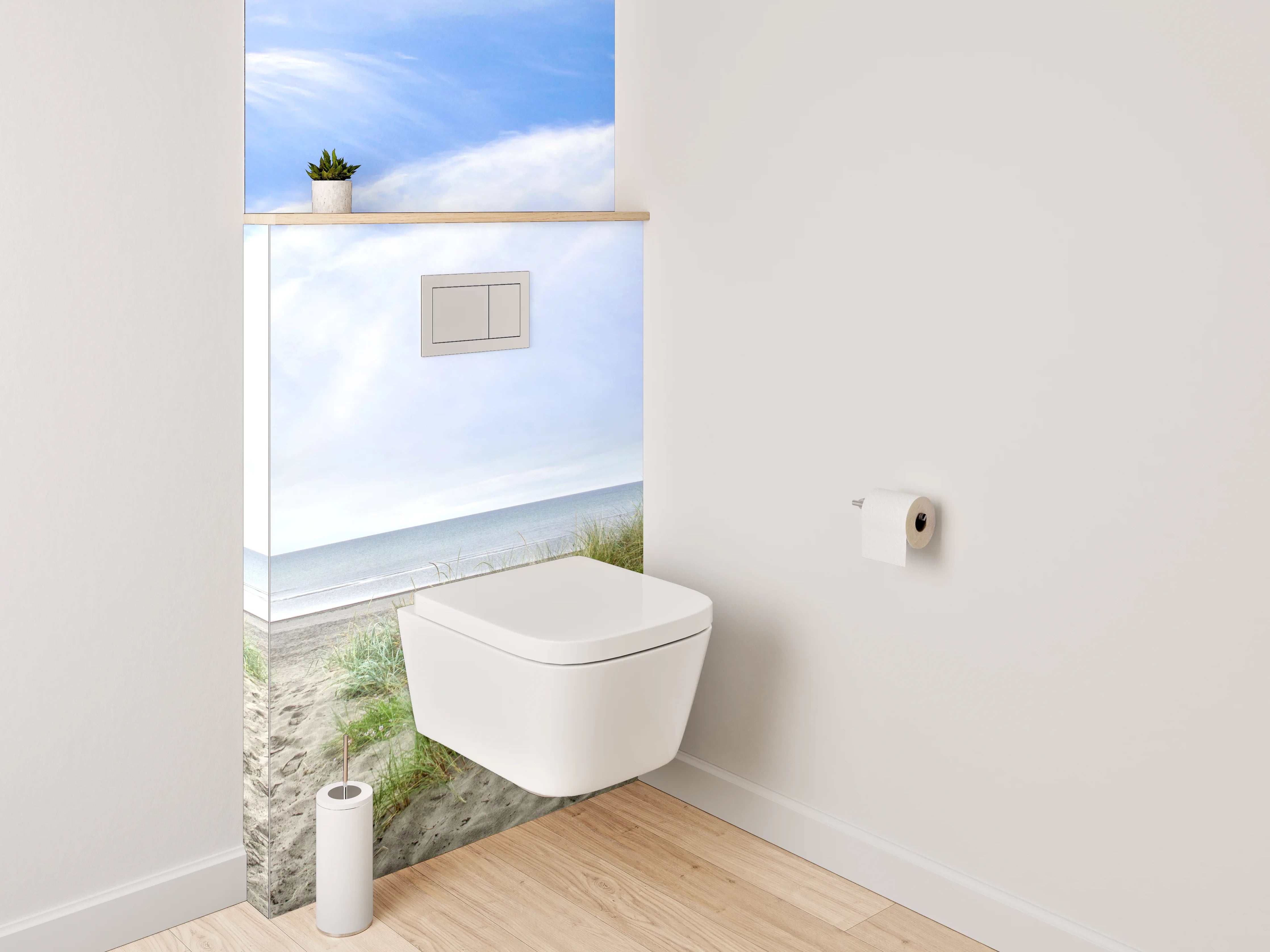 WC-Rückwand - Panorama Dünenlandschaft mit blauem Himmel