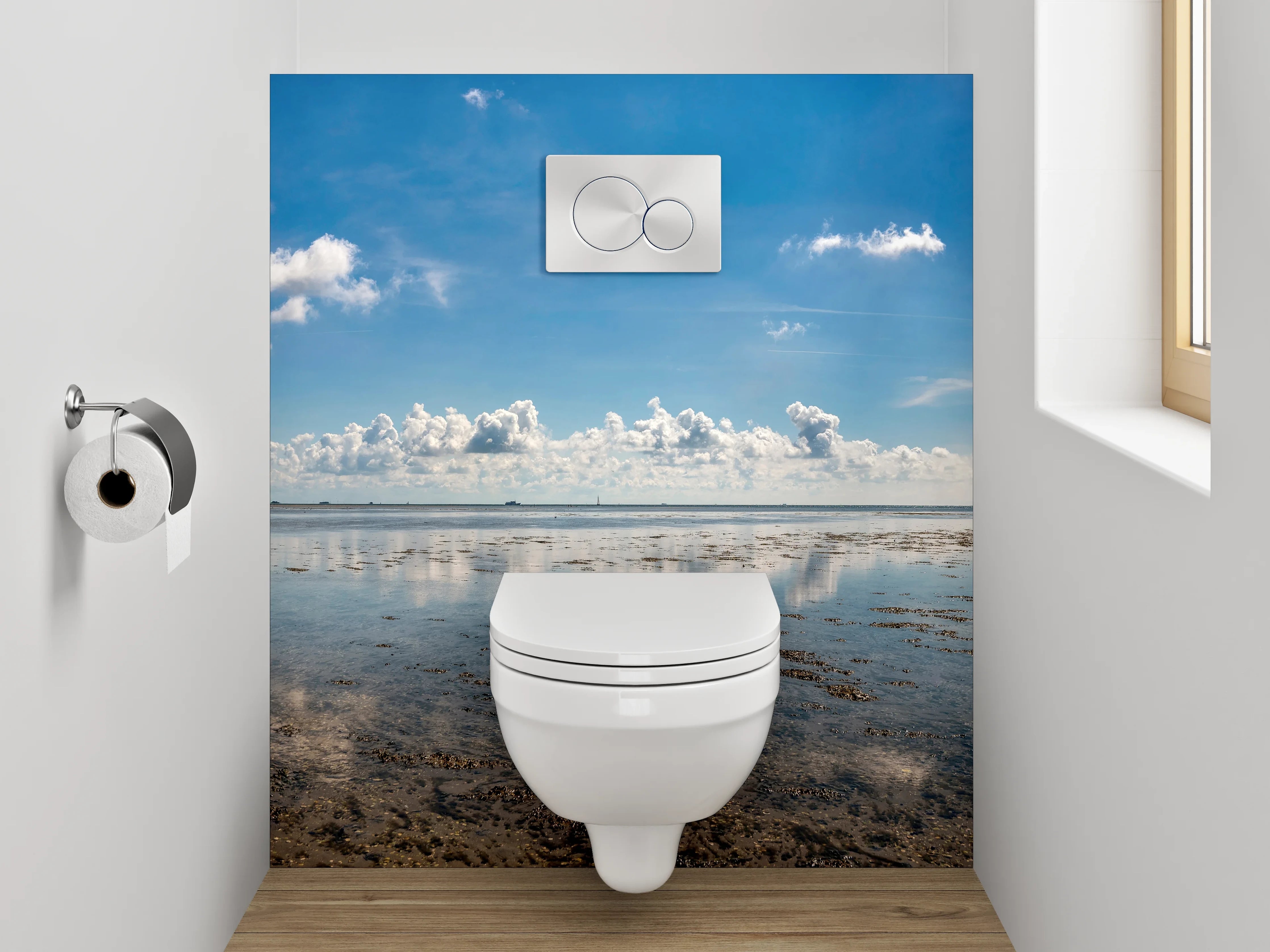 WC-Rückwand - Panorama Himmel und Meer Reflektion