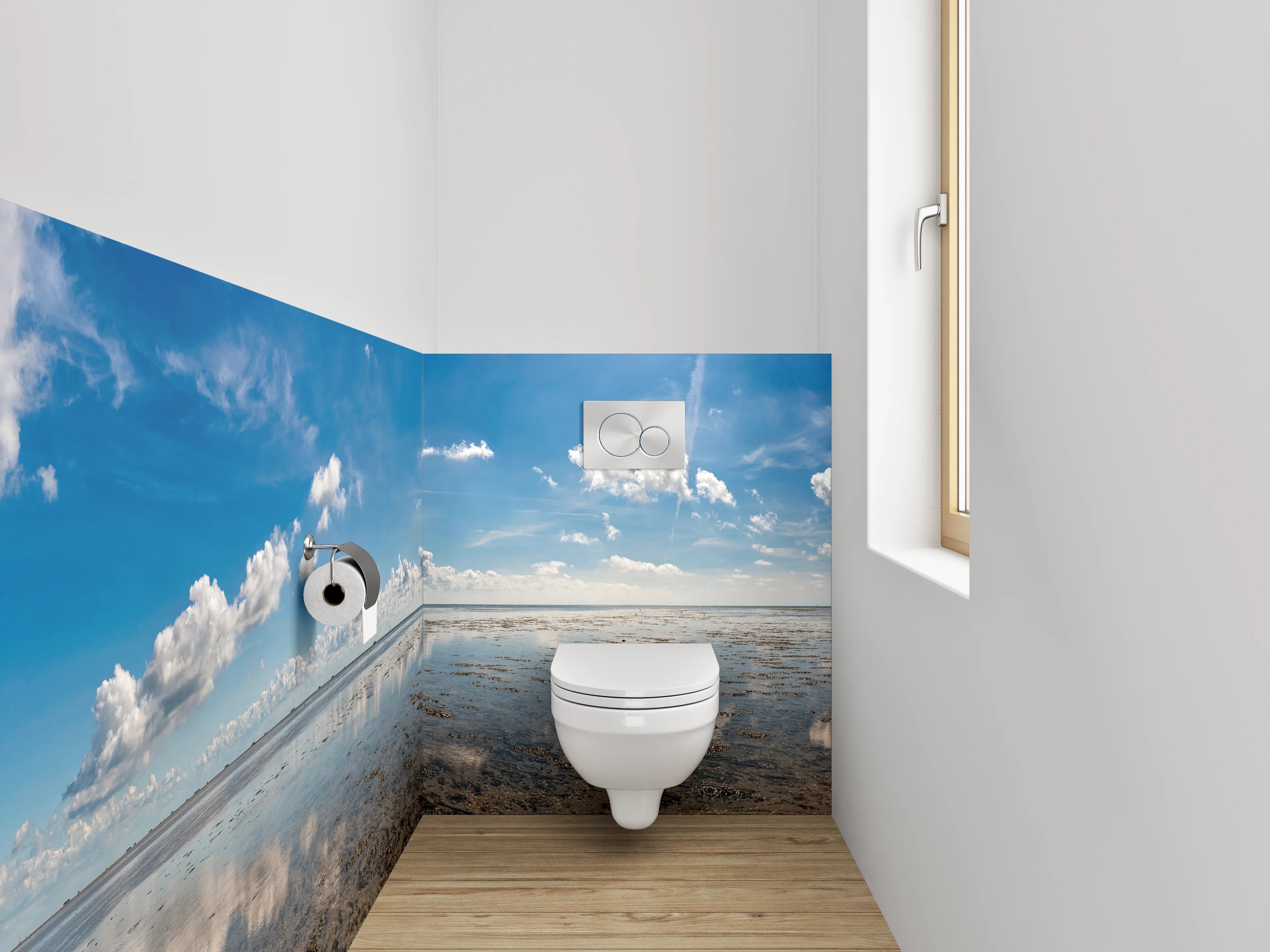 WC-Rückwand - Panorama Himmel und Meer Reflektion