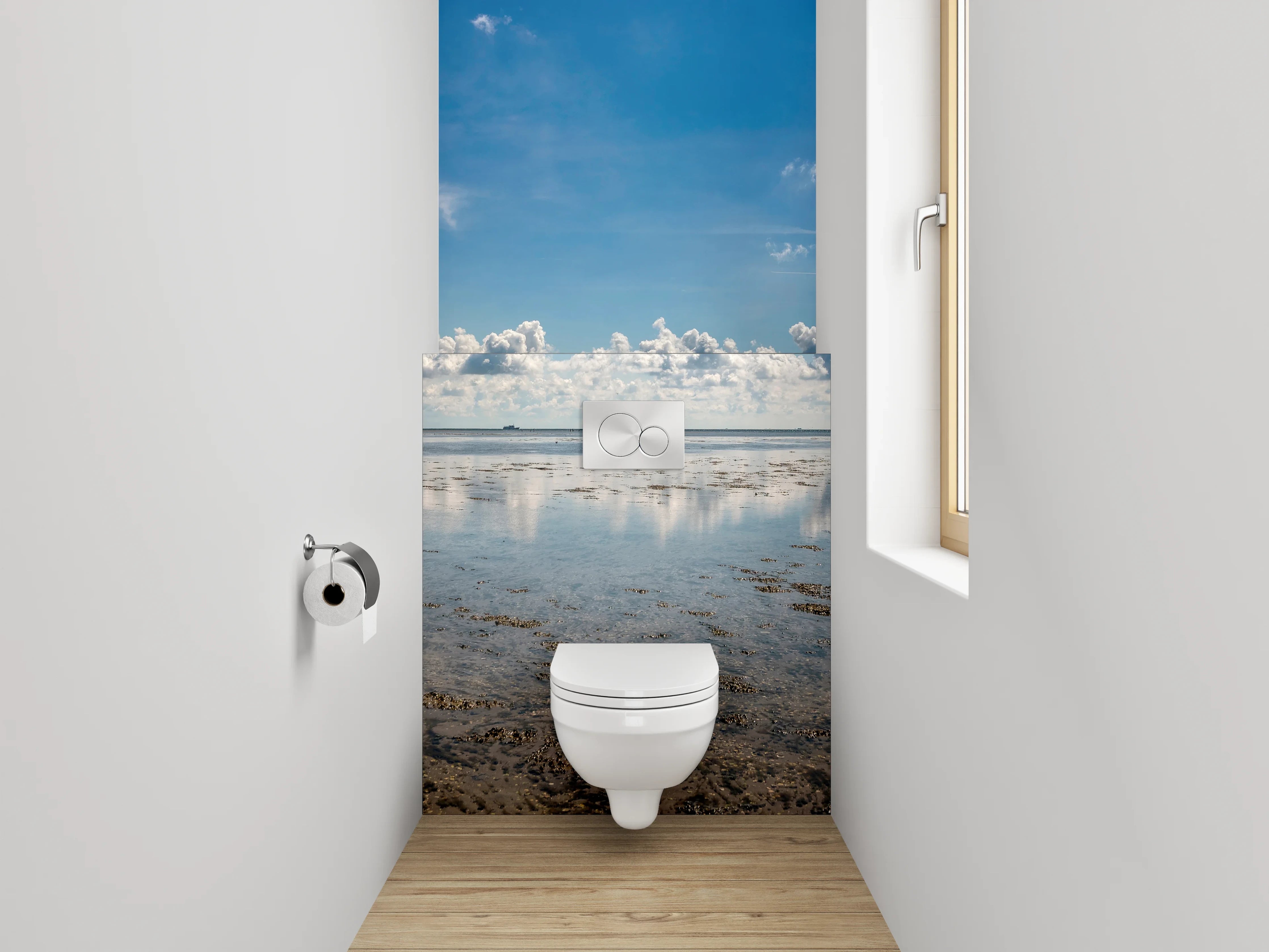 WC-Rückwand - Panorama Himmel und Meer Reflektion