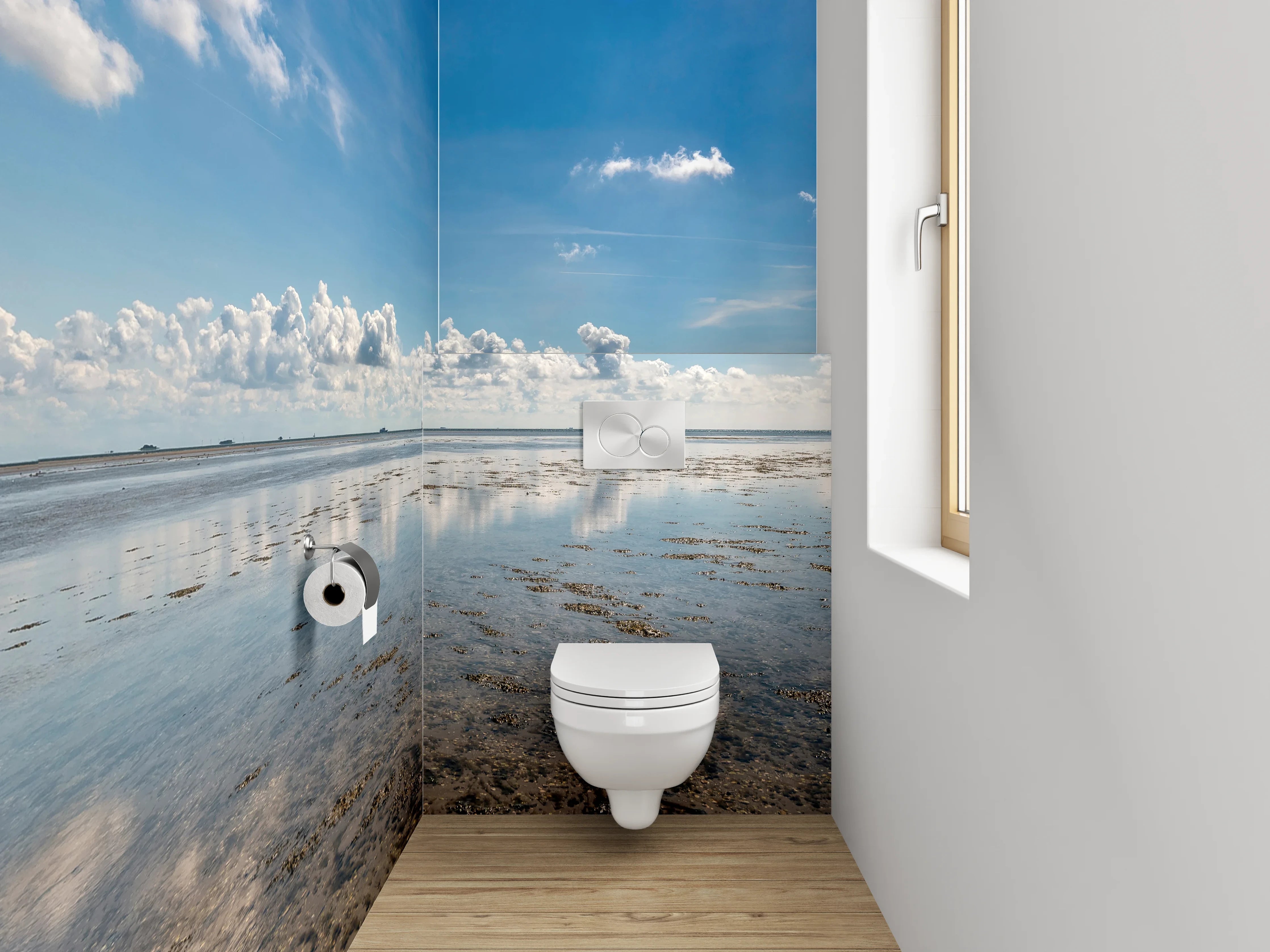WC-Rückwand - Panorama Himmel und Meer Reflektion