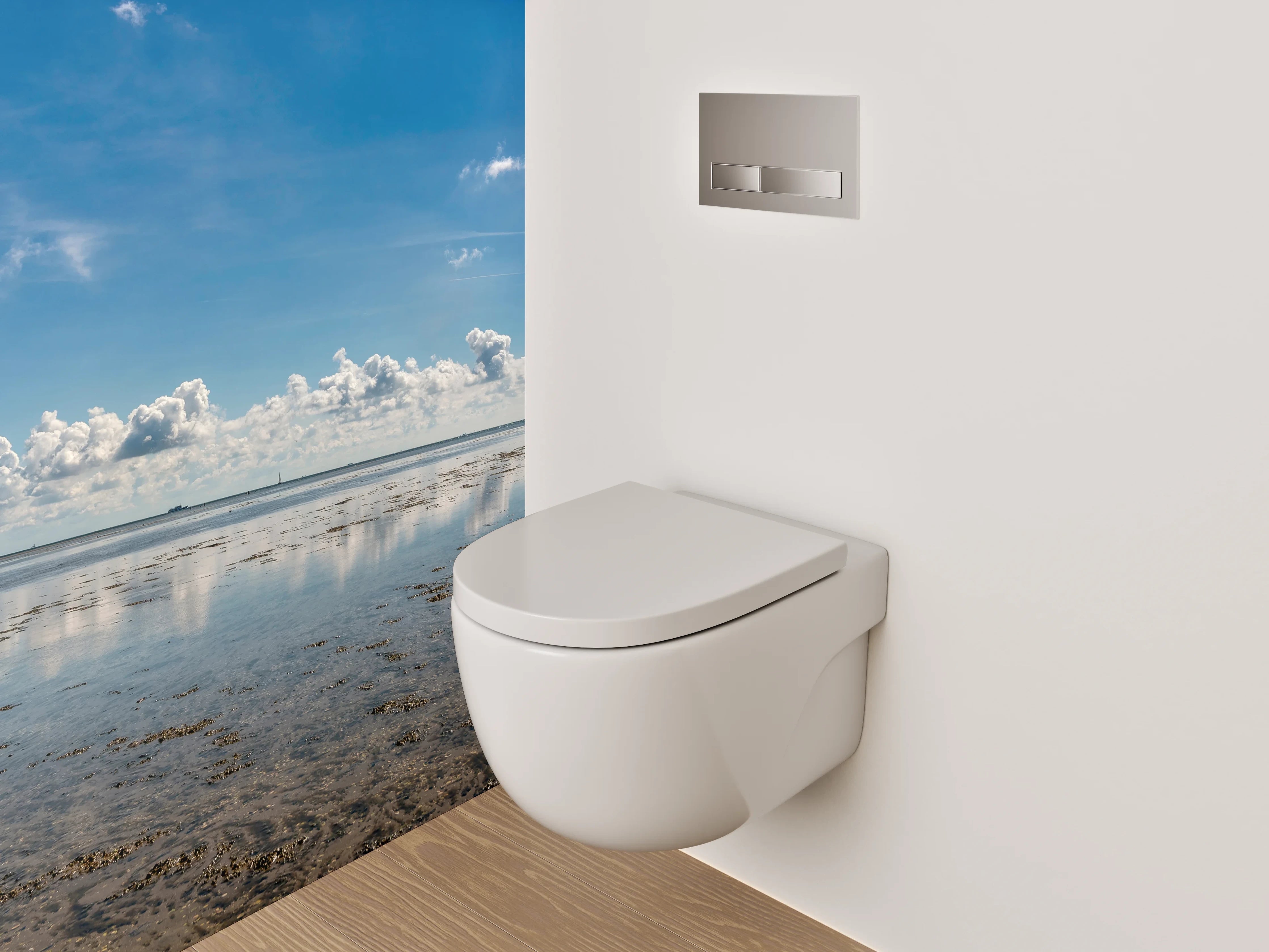 WC-Rückwand - Panorama Himmel und Meer Reflektion