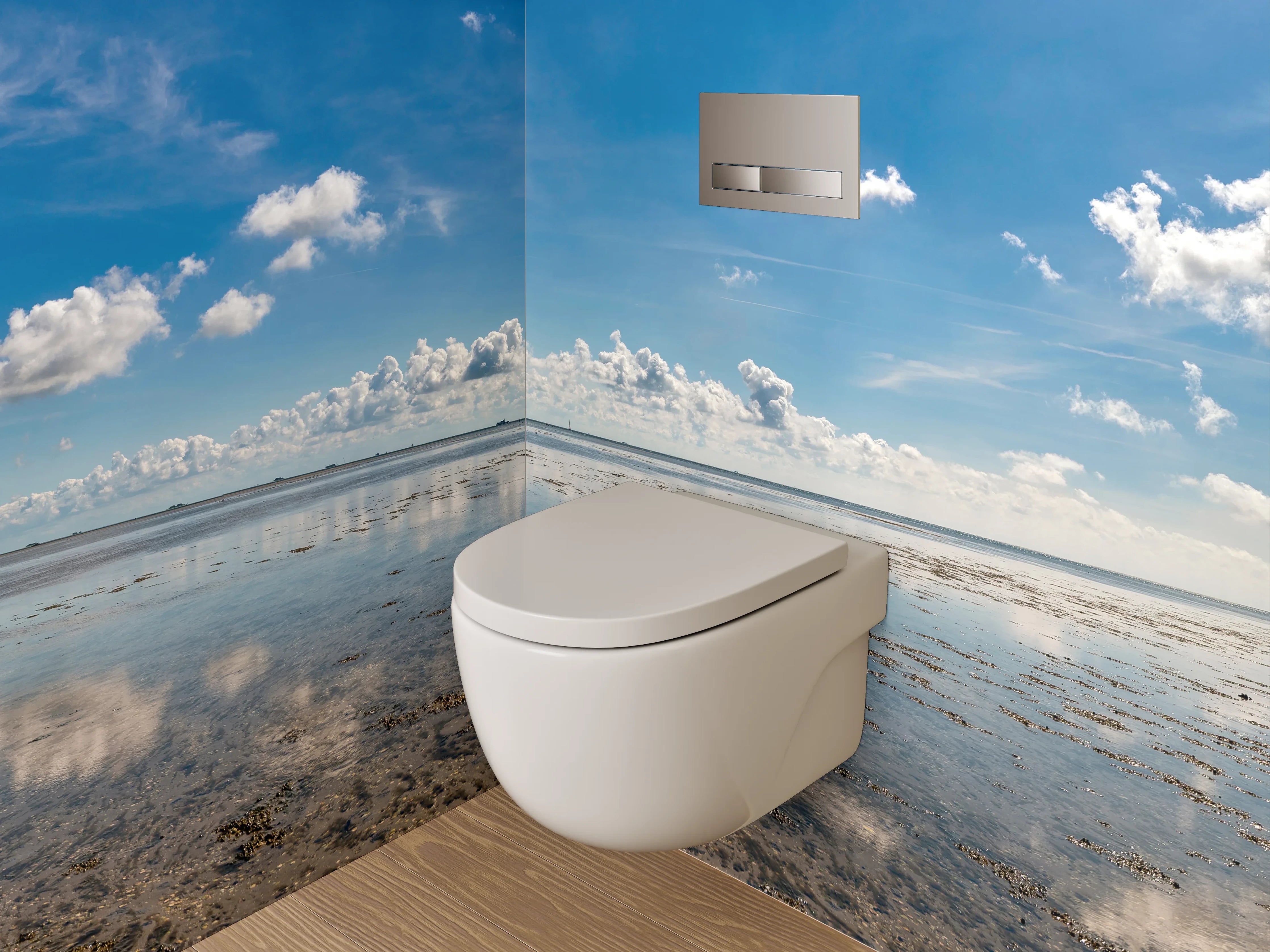 WC-Rückwand - Panorama Himmel und Meer Reflektion