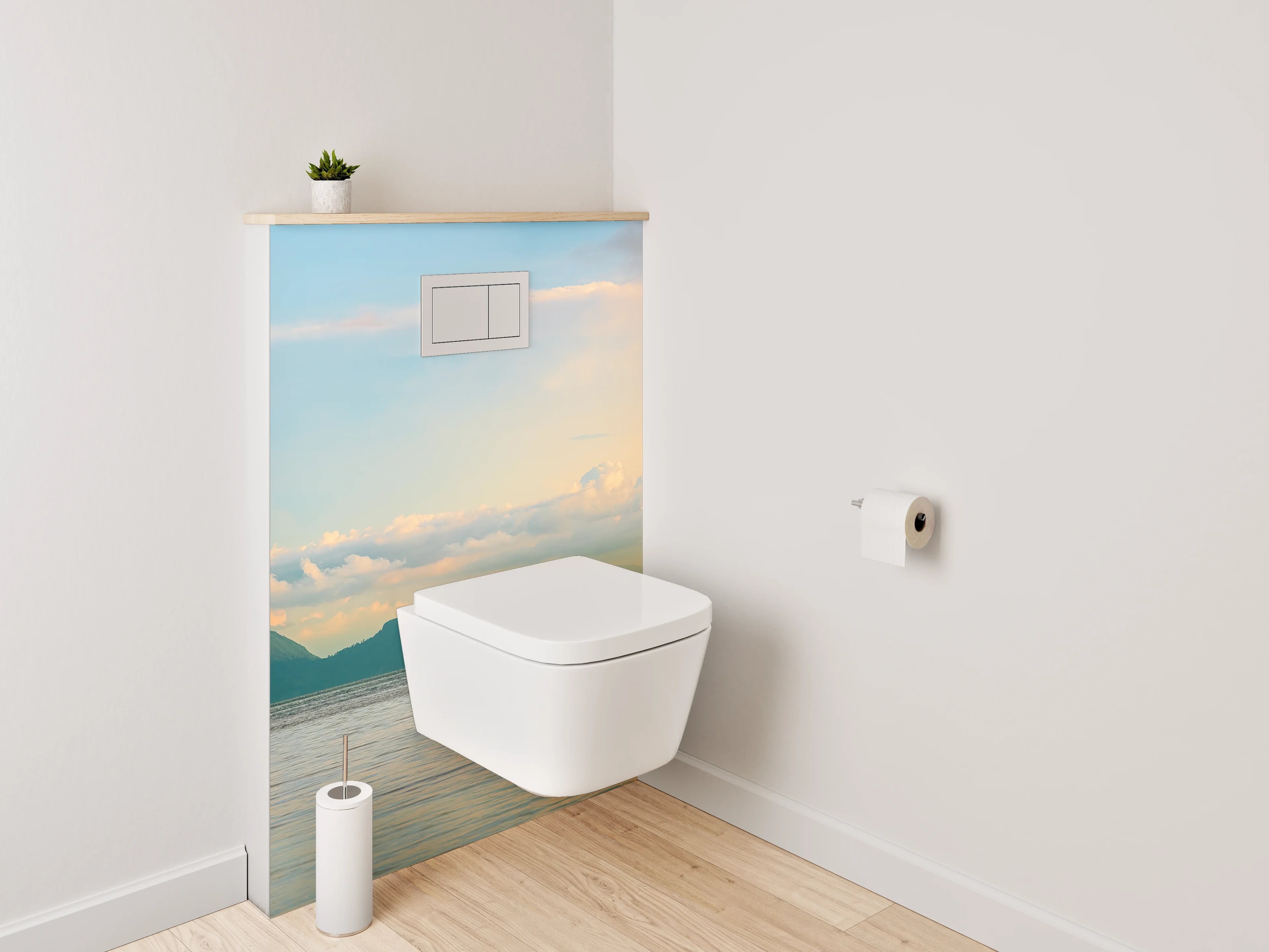 WC-Rückwand - Panorama Küstenlandschaft Sonnenuntergang