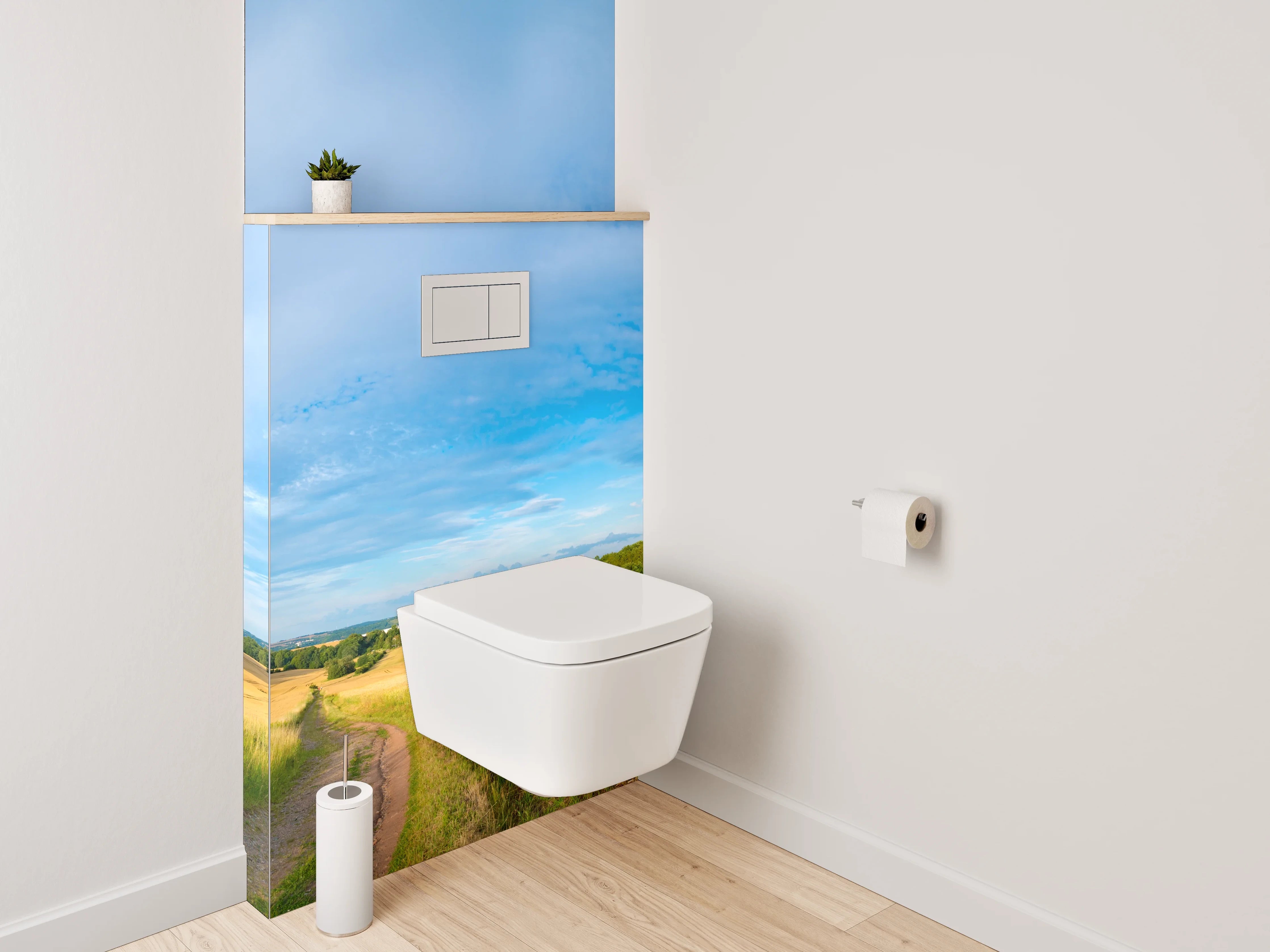 WC-Rückwand - Panorama Landschaft Felder Himmel