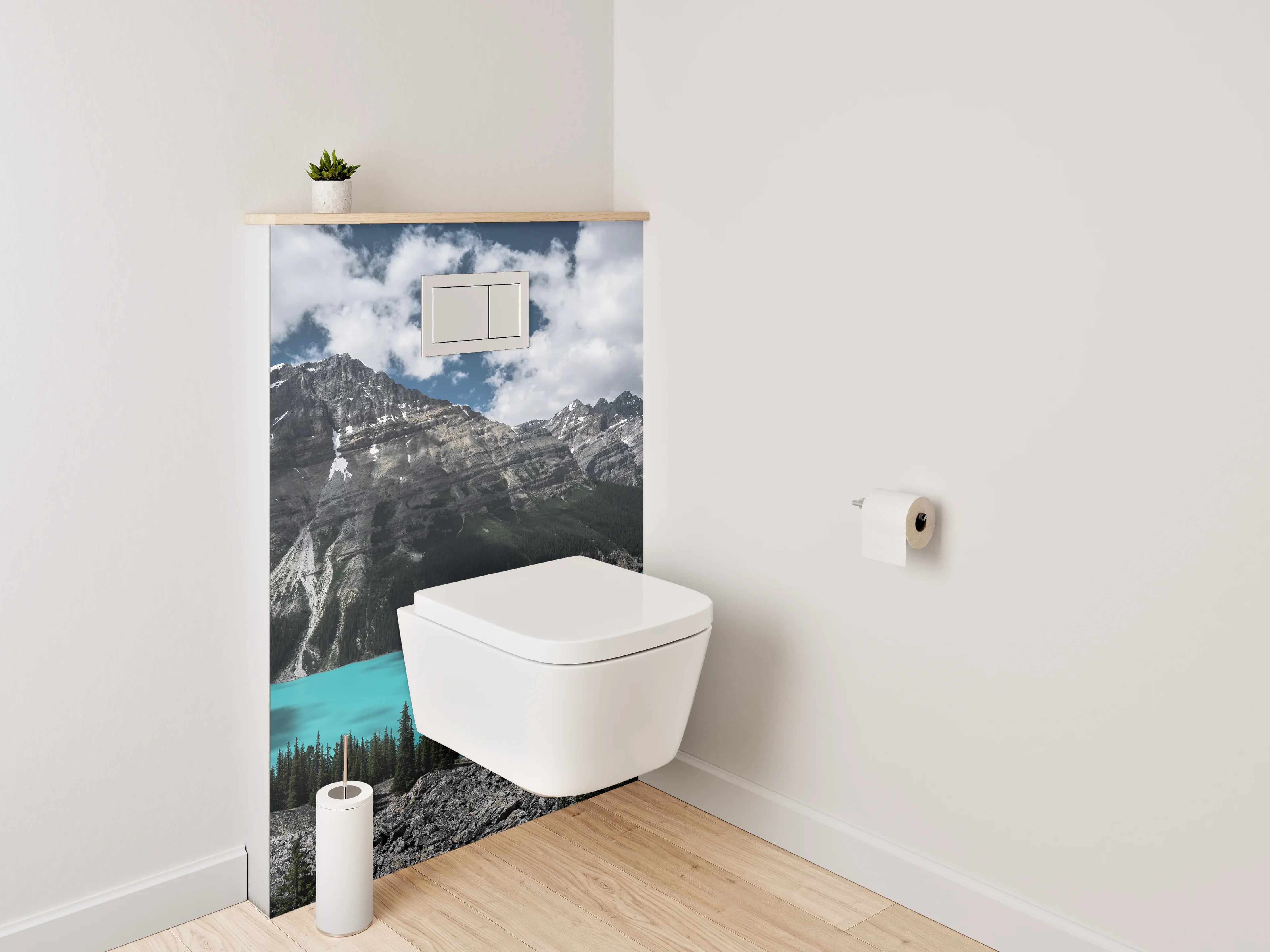 WC-Rückwand - Panorama See und Berge Natur