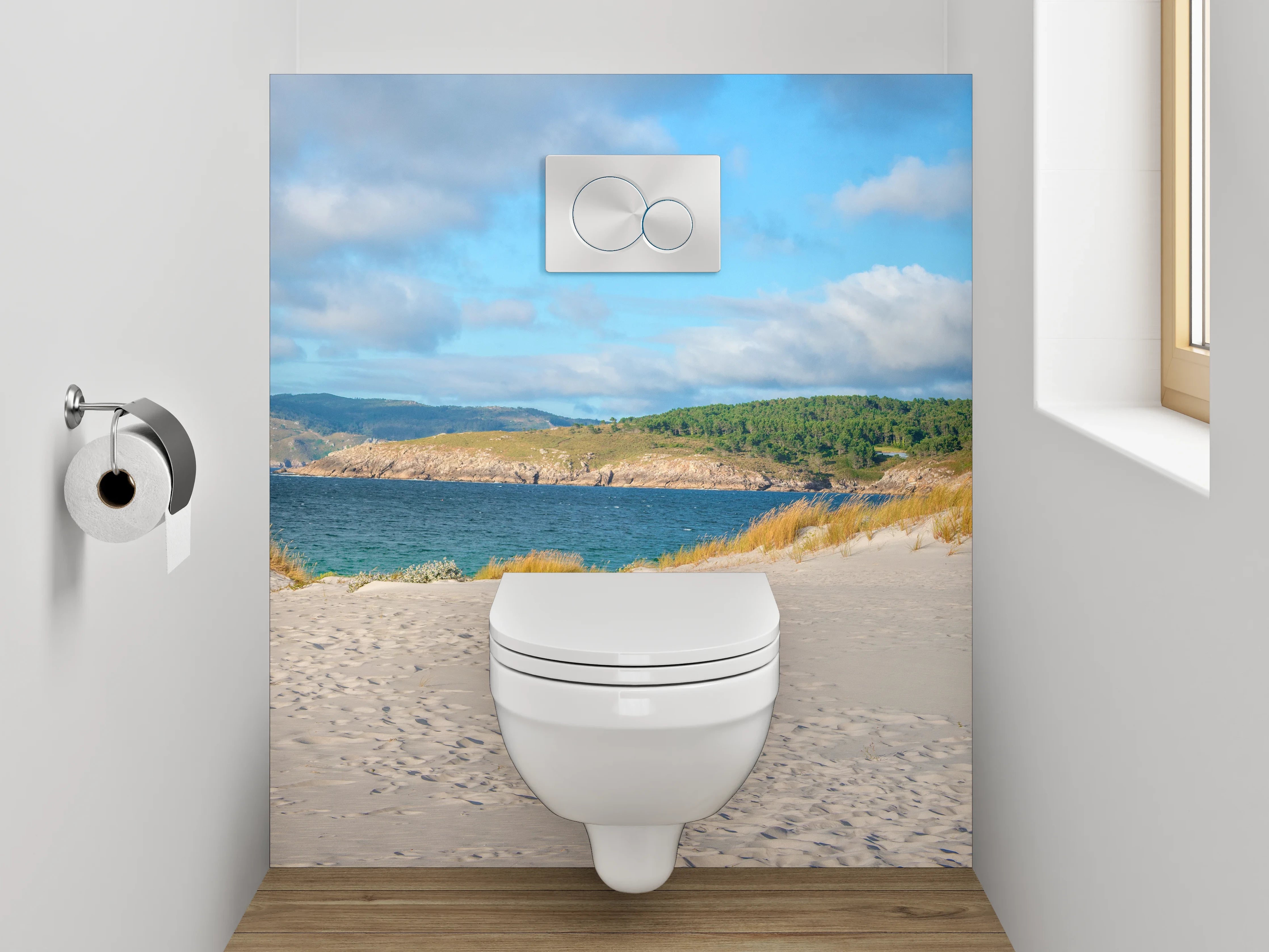 WC-Rückwand - Panorama Strand & Dünen Landschaft