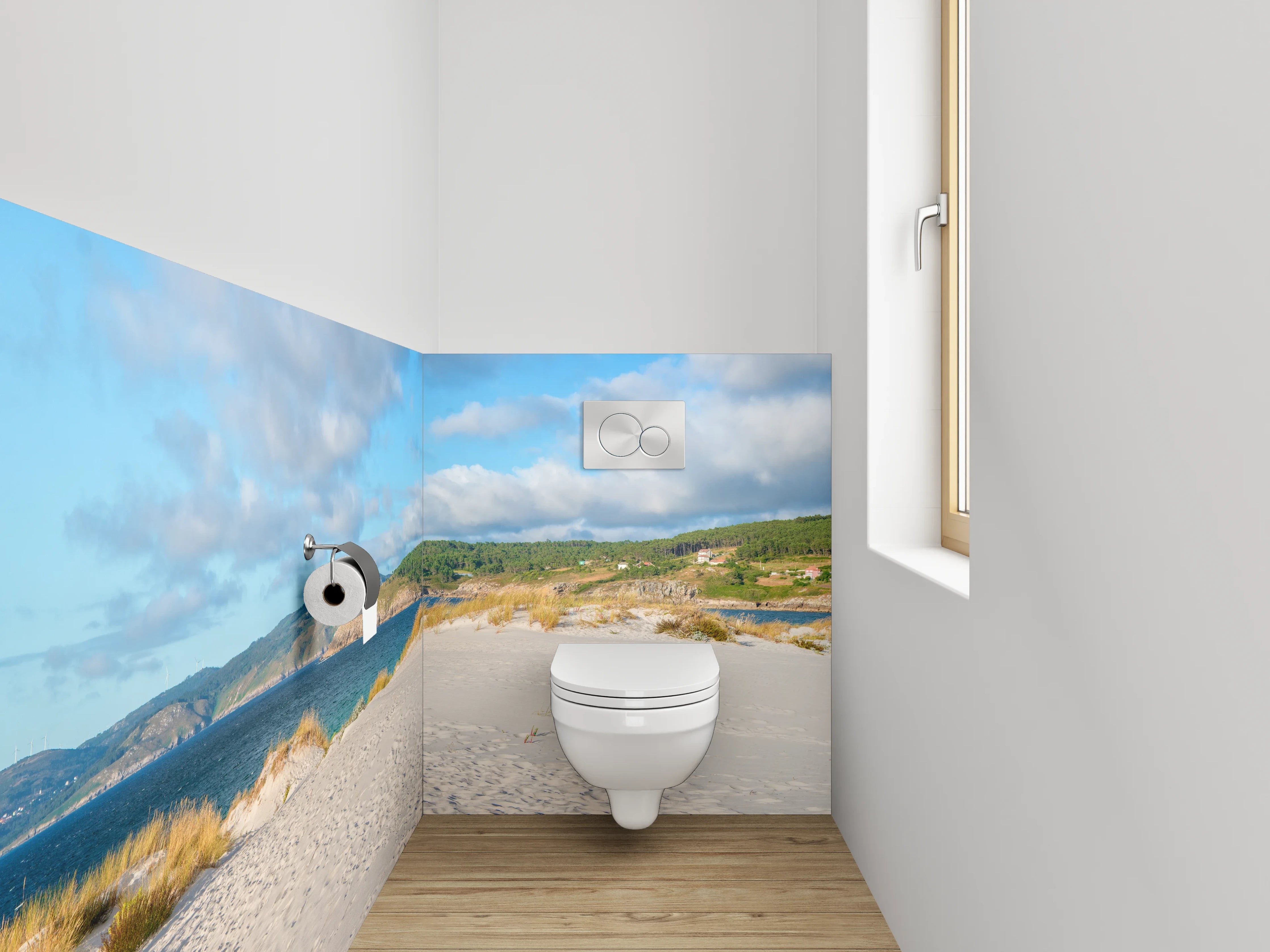 WC-Rückwand - Panorama Strand & Dünen Landschaft