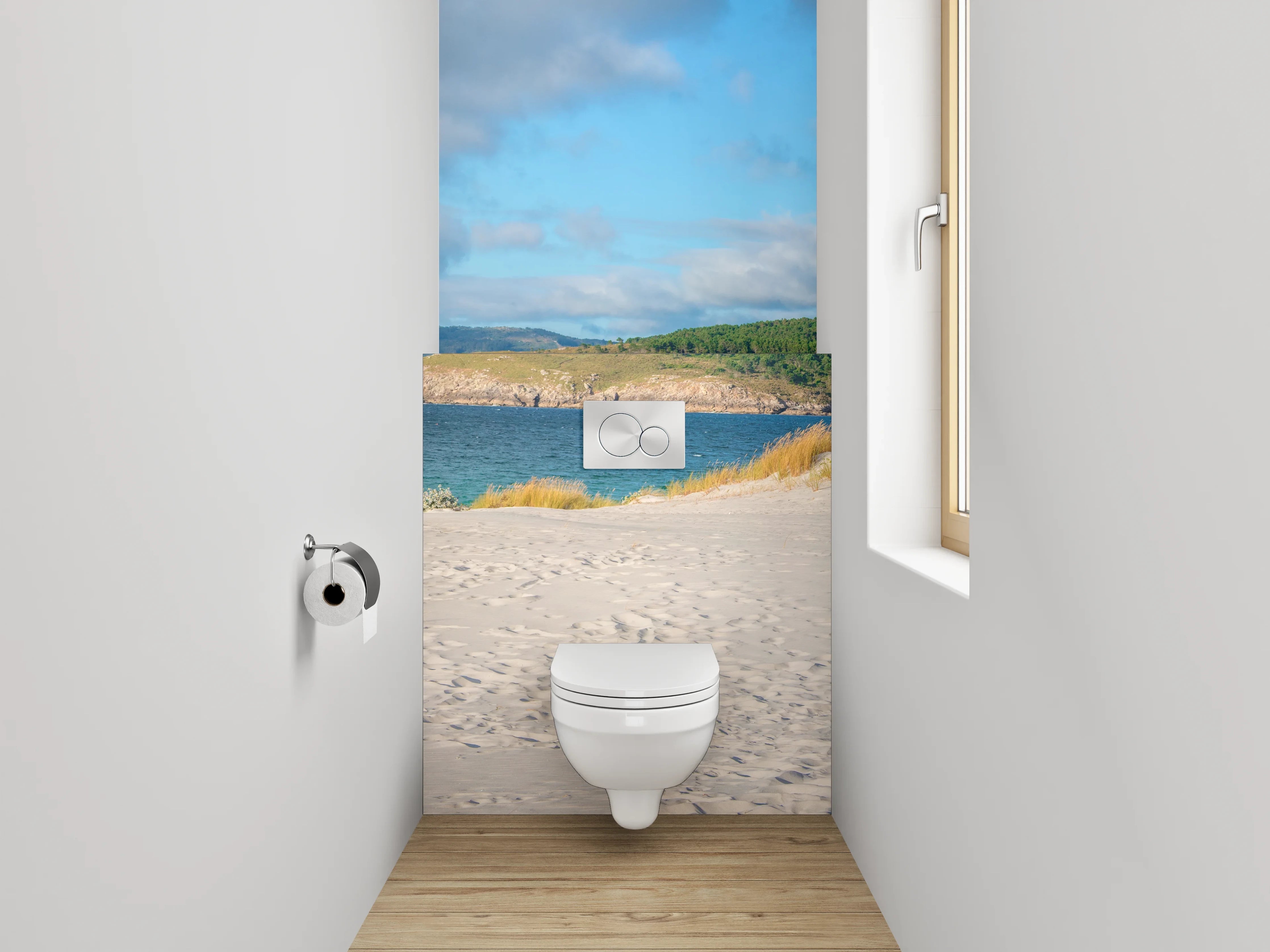 WC-Rückwand - Panorama Strand & Dünen Landschaft