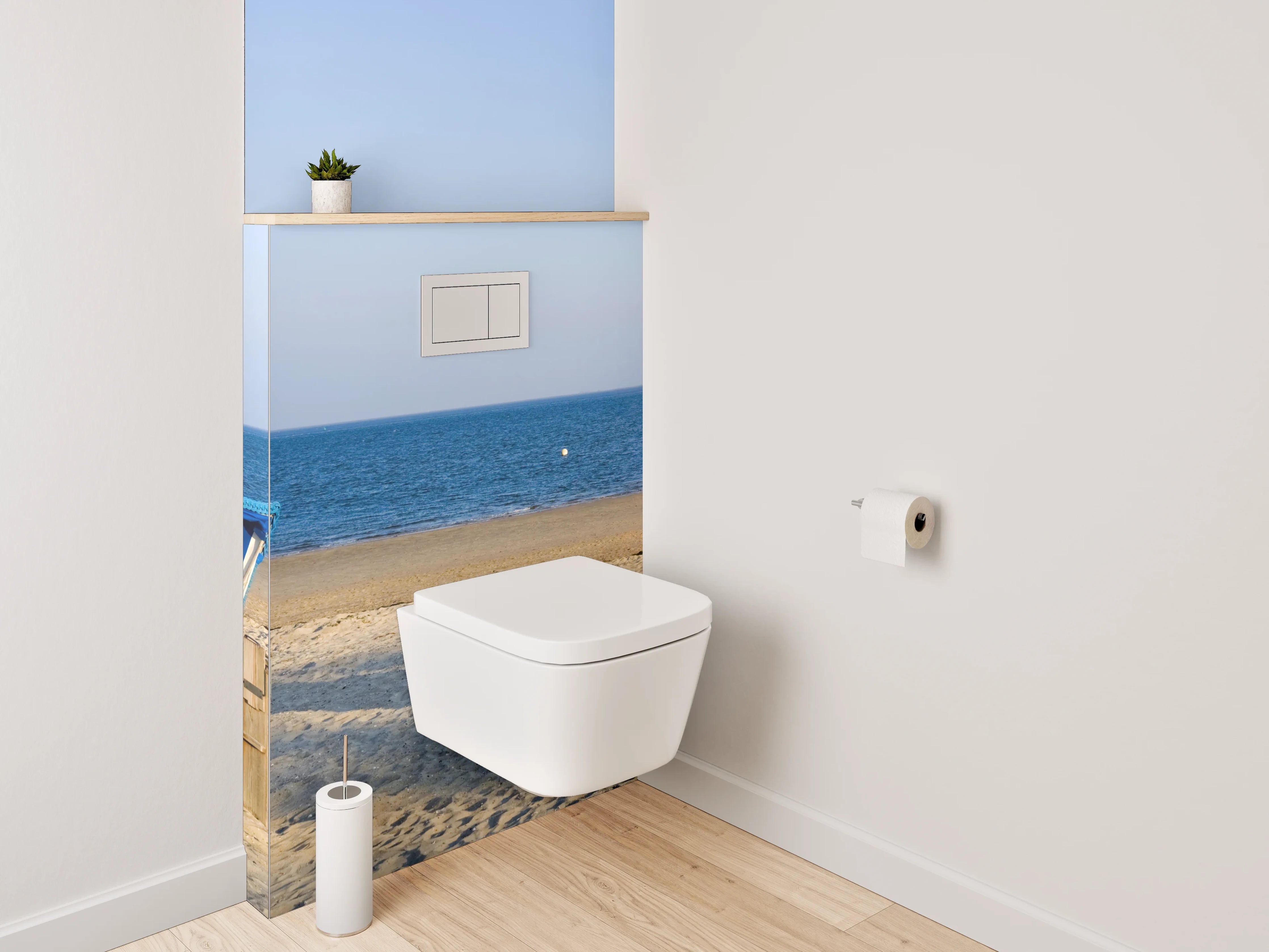 WC-Rückwand - Panorama Strandkörbe Ostsee Meerblick
