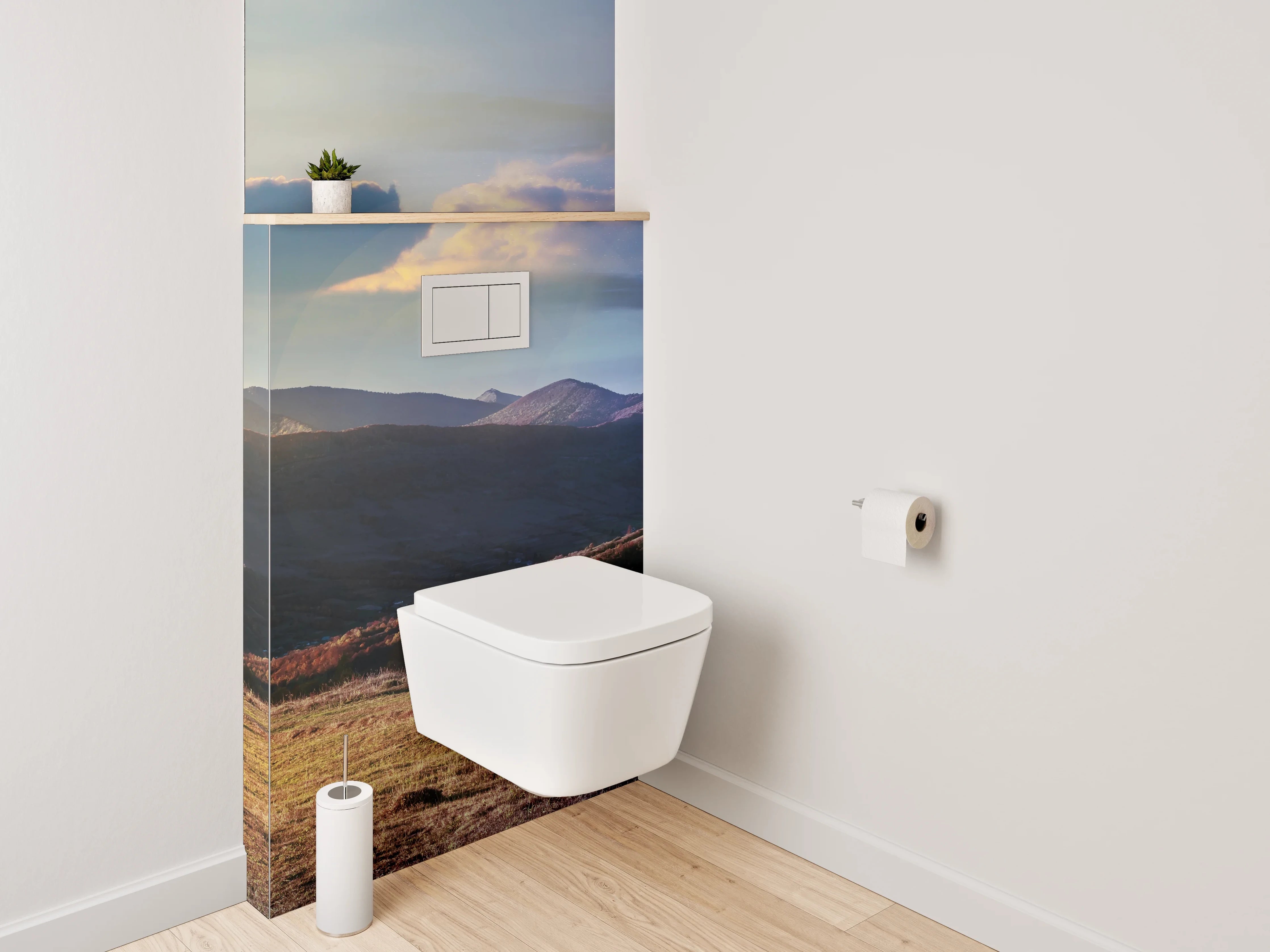 WC-Rückwand - Panorama Tag und Nacht Berge